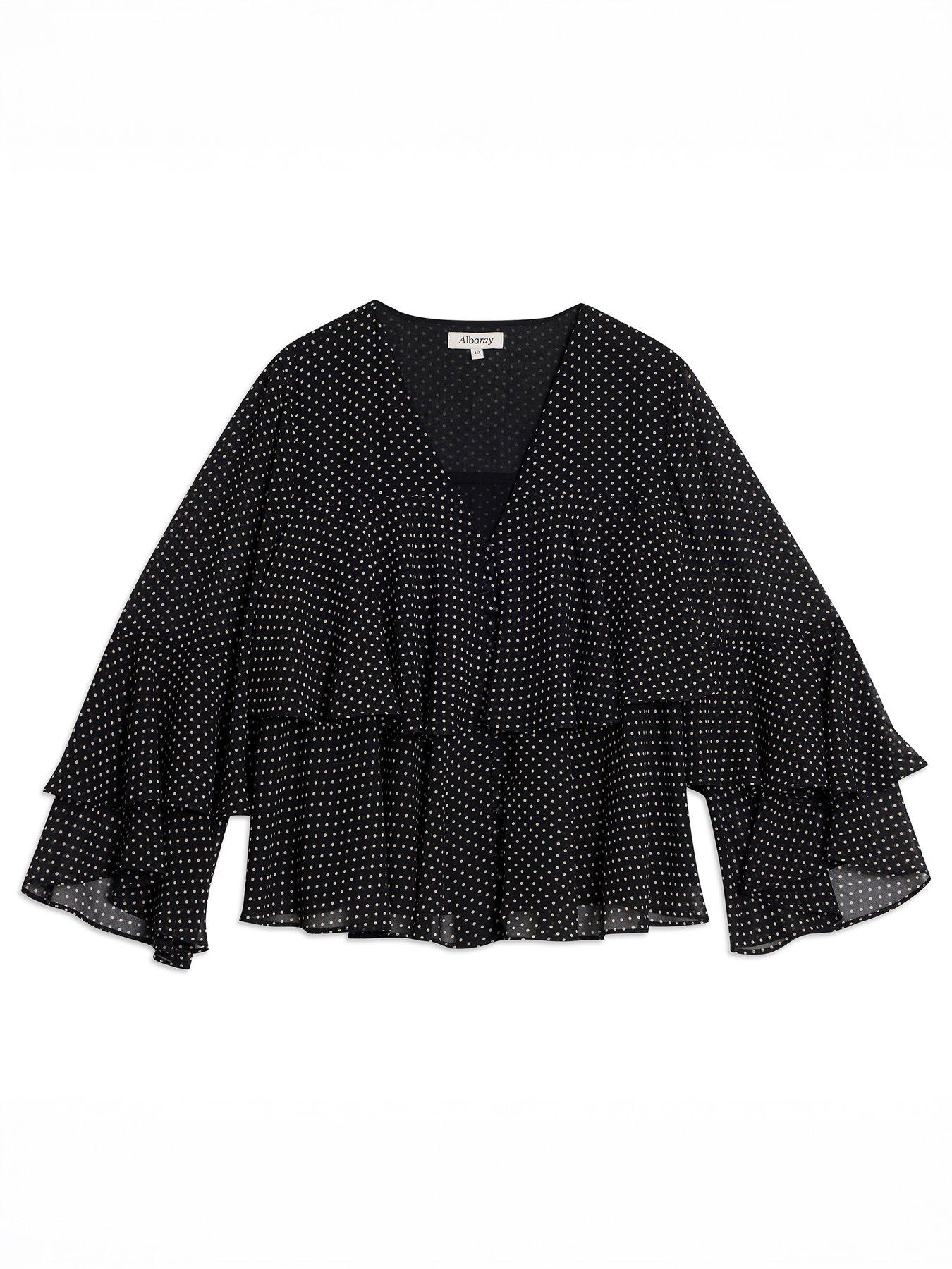 Image 5 of 5 of Albaray Chiffon Spot Ruffle Top