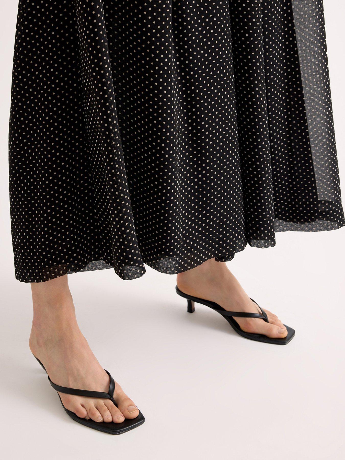 Image 3 of 5 of Albaray Chiffon Spot Print Culottes - Black