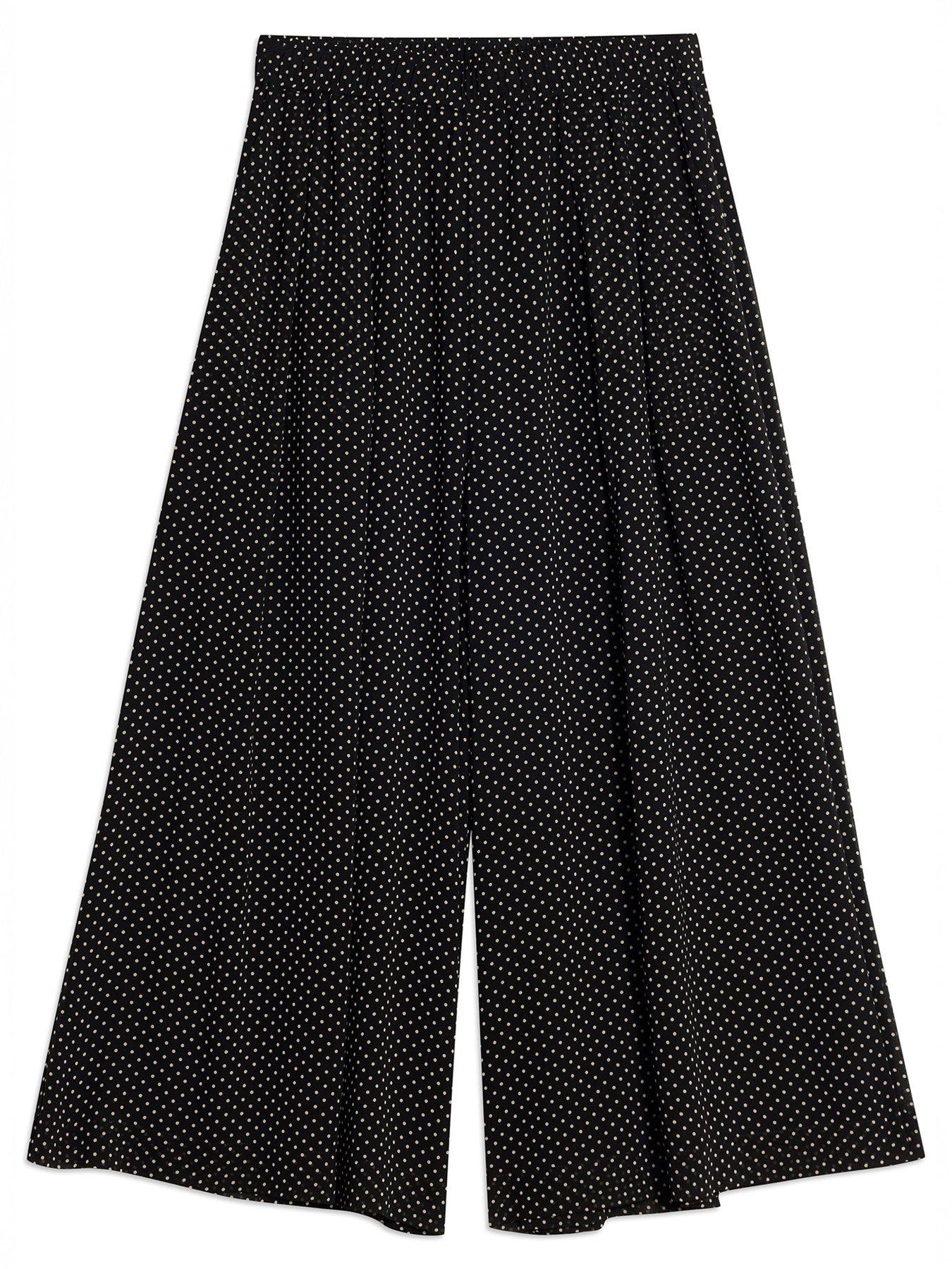 Image 5 of 5 of Albaray Chiffon Spot Print Culottes - Black