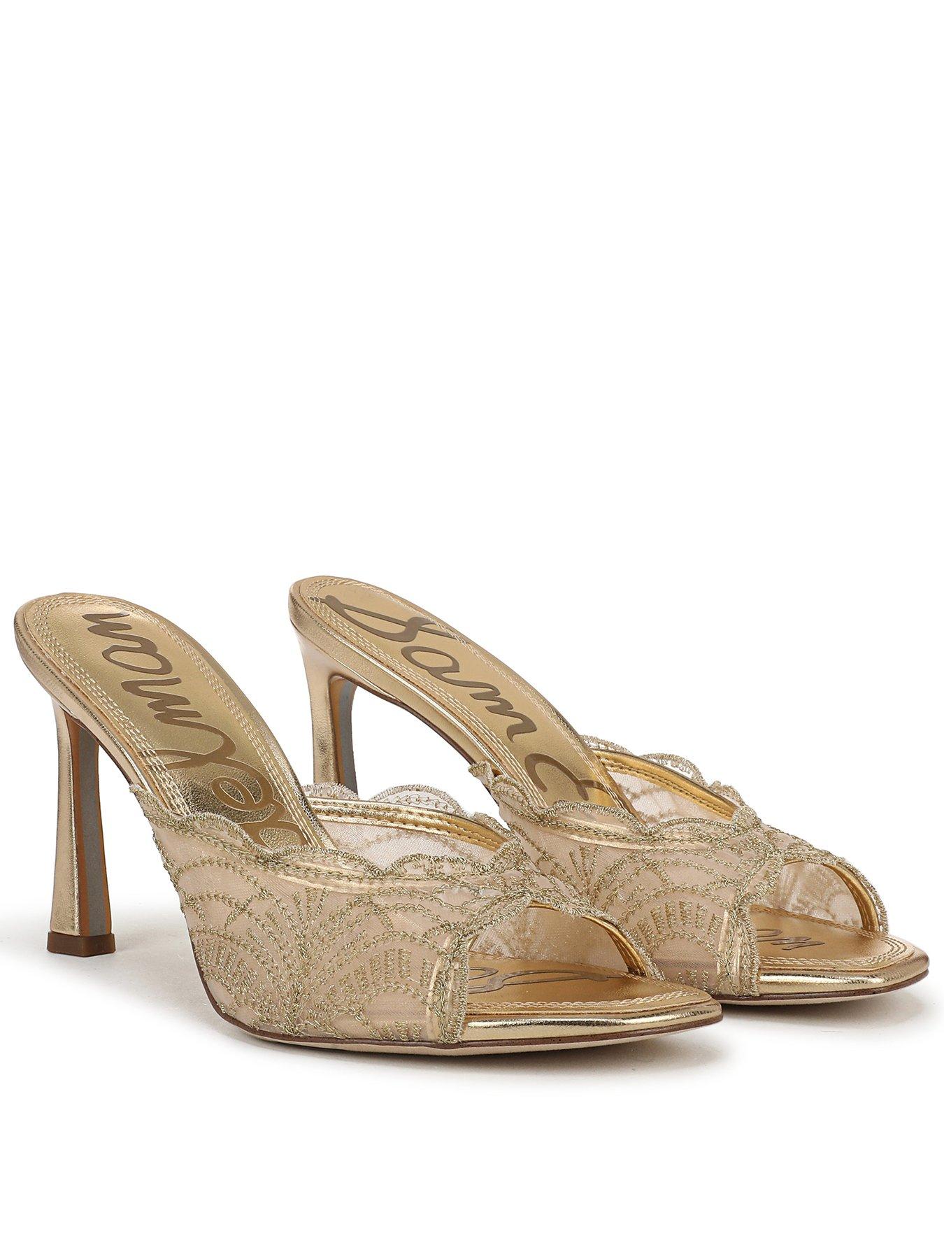 SAM EDELMAN Iva Heel Mule - Amber Gold