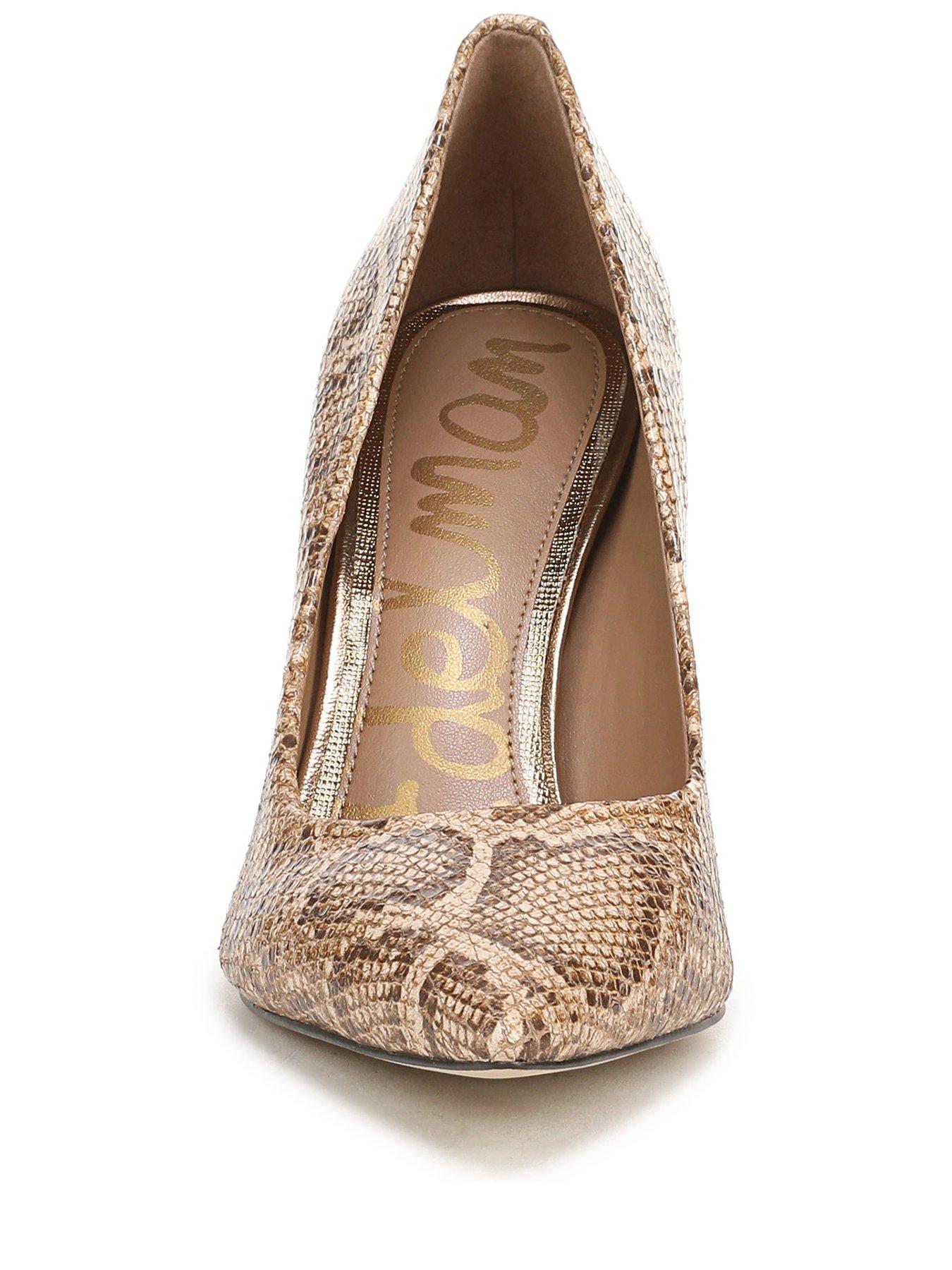 Image 2 of 6 of SAM EDELMAN Hazel Snake Print Heel Shoe - Beige