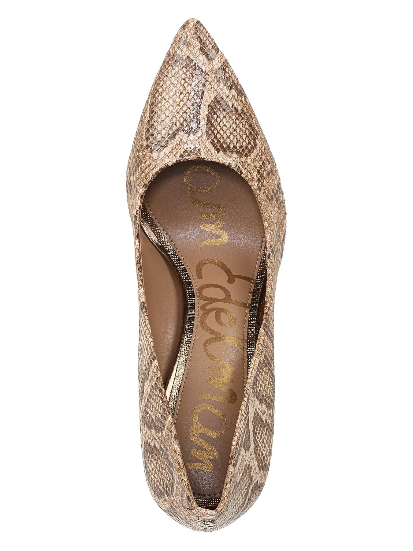 Image 4 of 6 of SAM EDELMAN Hazel Snake Print Heel Shoe - Beige