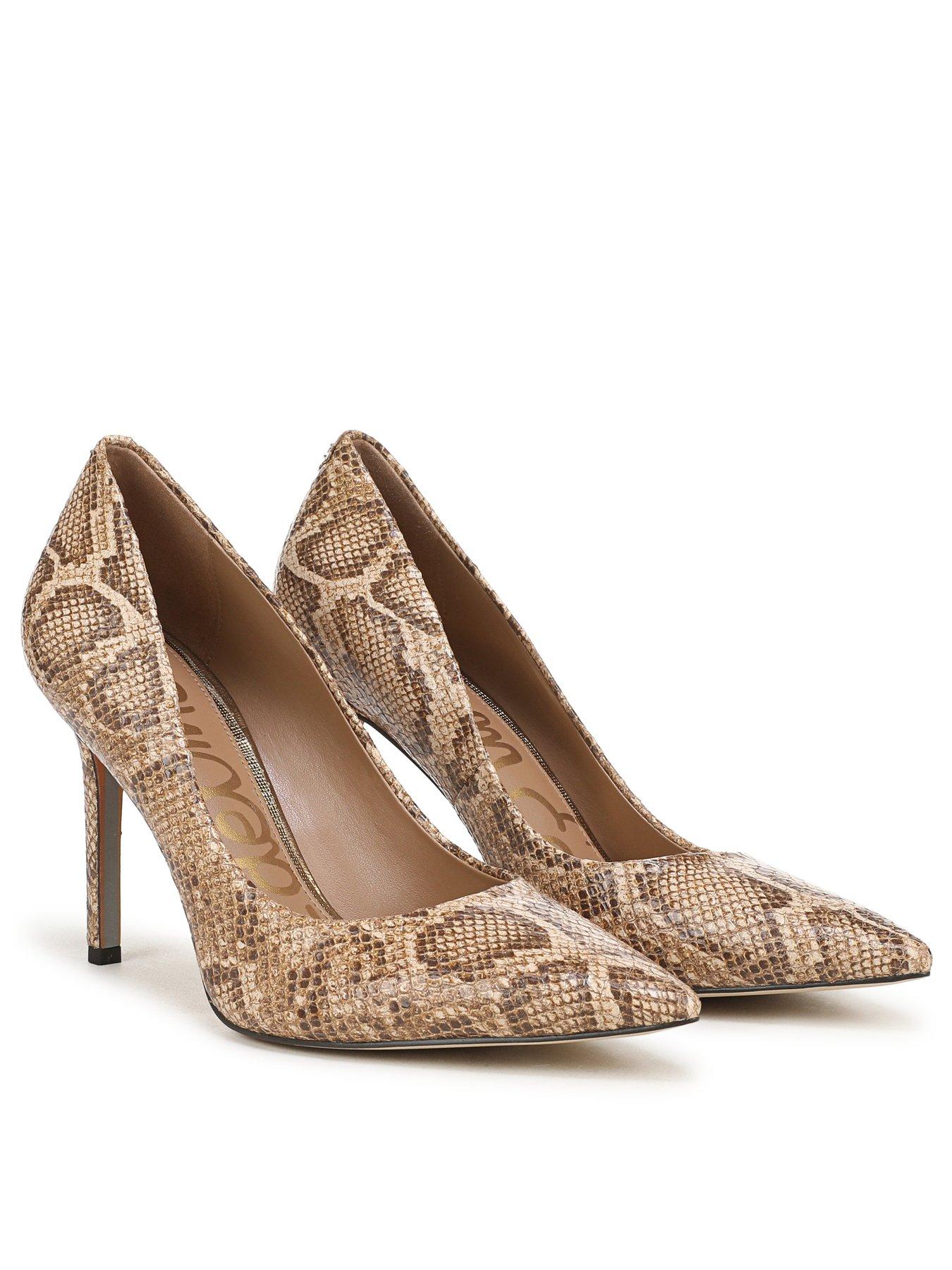 Image 6 of 6 of SAM EDELMAN Hazel Snake Print Heel Shoe - Beige