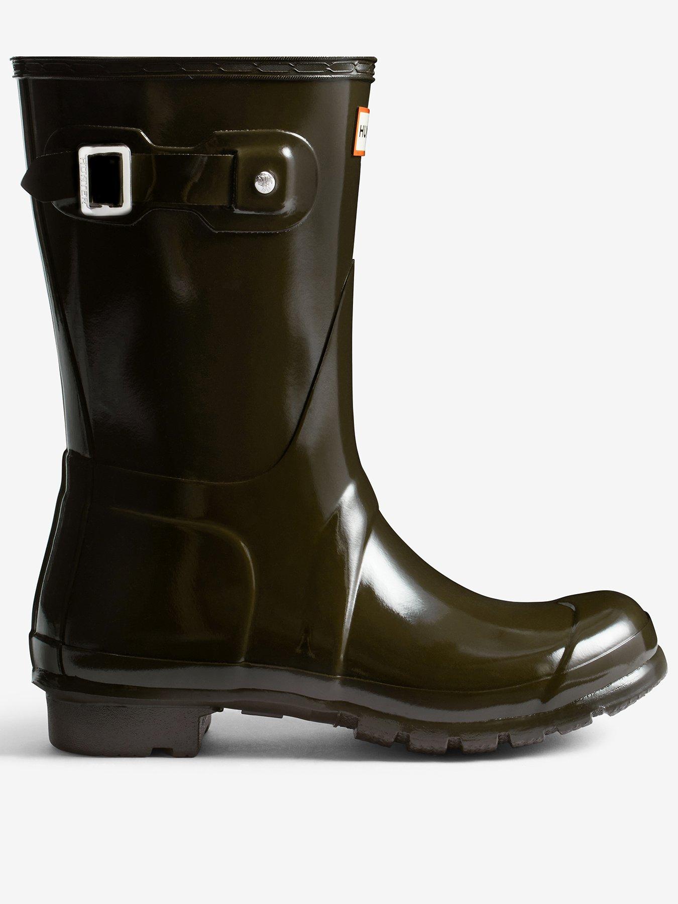 Image 1 of 4 of Hunter Womens Original Short Gloss Boot - Brown