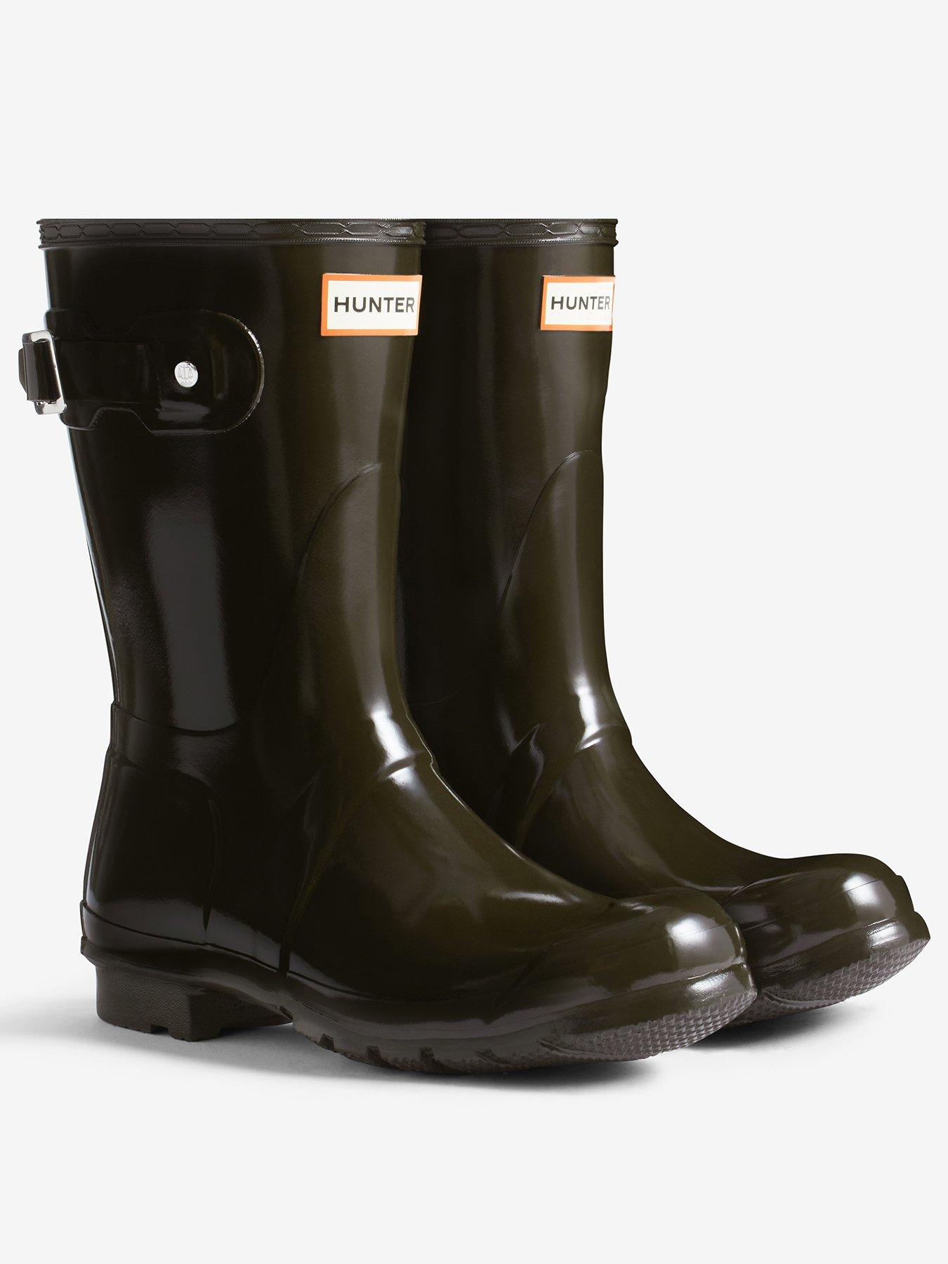 Image 2 of 4 of Hunter Womens Original Short Gloss Boot - Brown