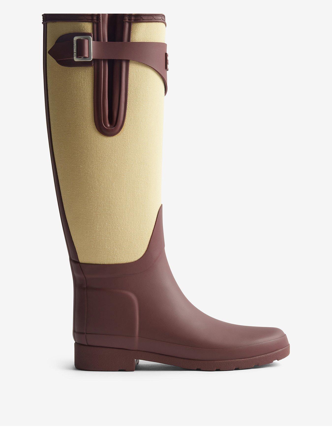 Image 1 of 4 of Hunter Womens Refined Tall Canvas Boot - Red
