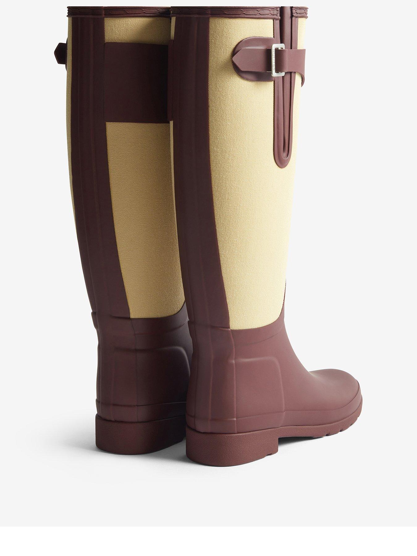 Image 3 of 4 of Hunter Womens Refined Tall Canvas Boot - Red