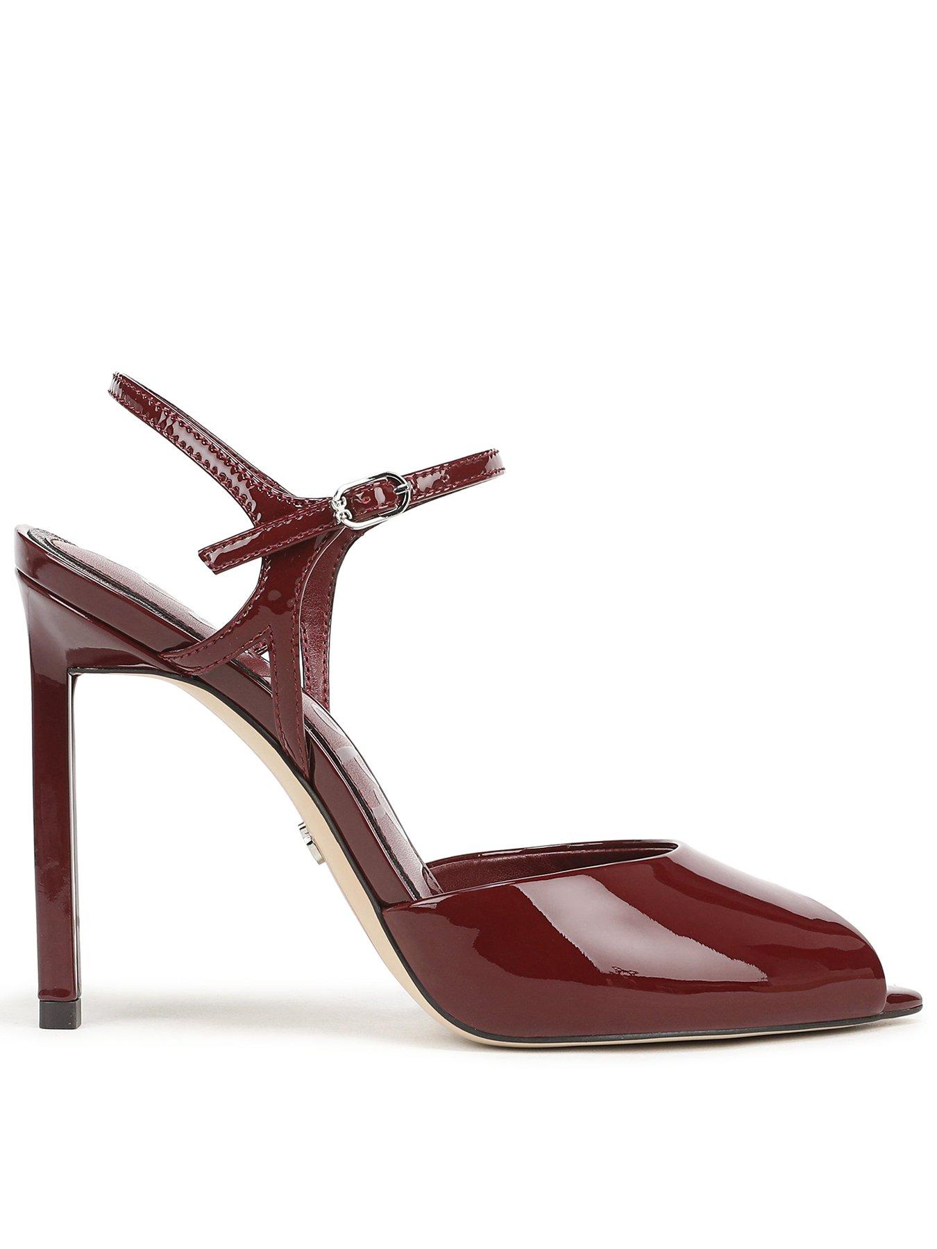 Image 1 of 6 of SAM EDELMAN Tinslie Strap Heel Sandal - Red