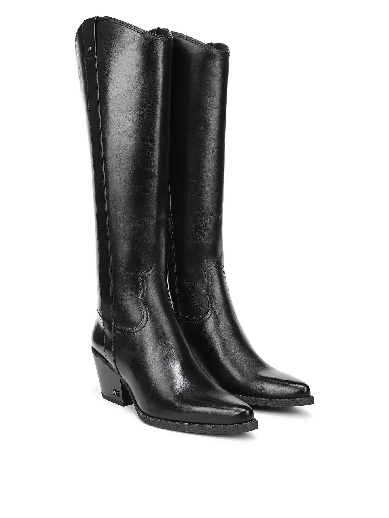 SAM EDELMAN Wyatt Knee High Cow Boy Boot - Black