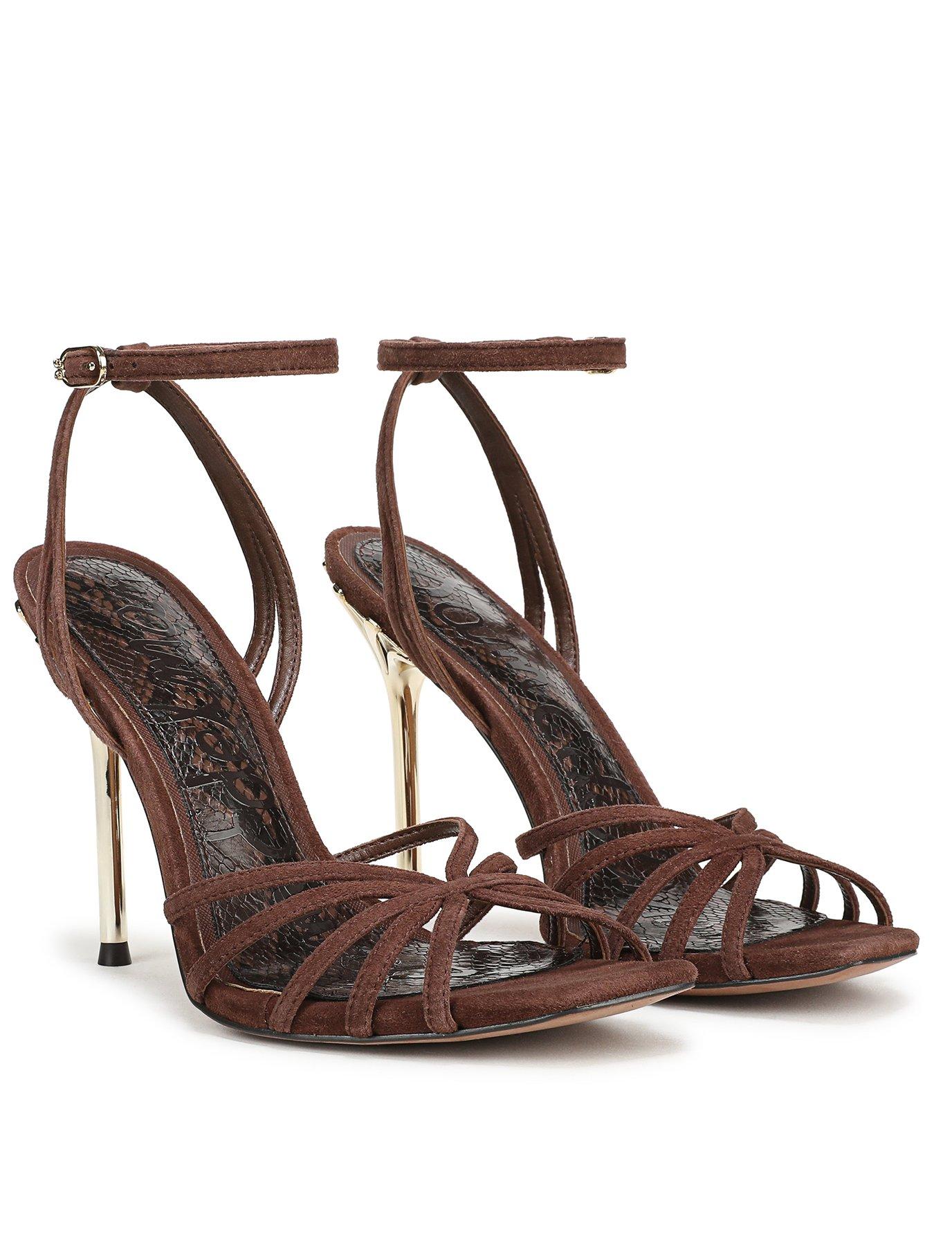 SAM EDELMAN Lili Strap Heel Sandal - Brown