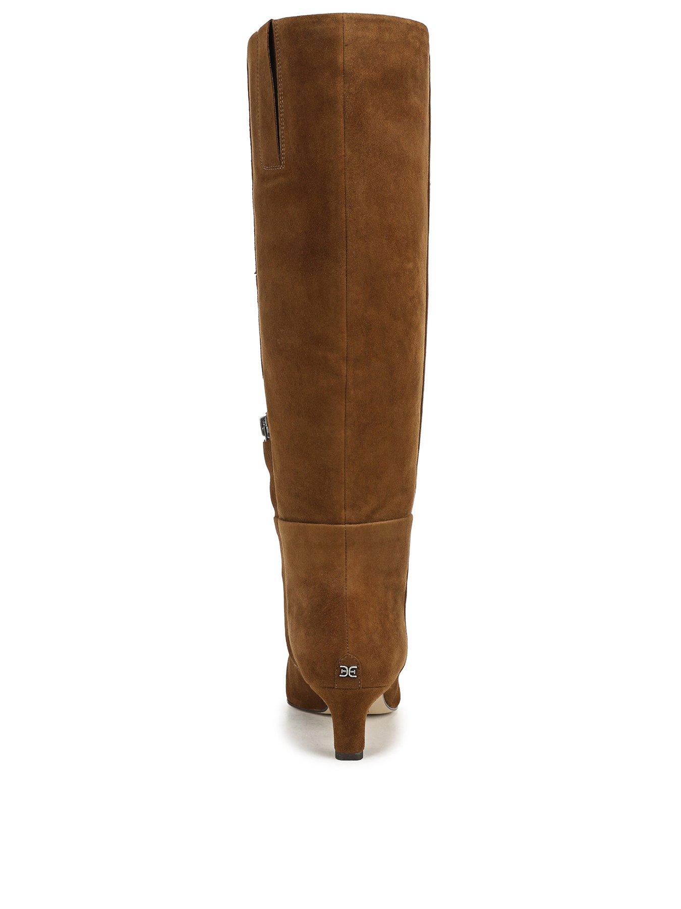Image 4 of 7 of SAM EDELMAN Perla Knee High Kitten Heel Boot - Brown