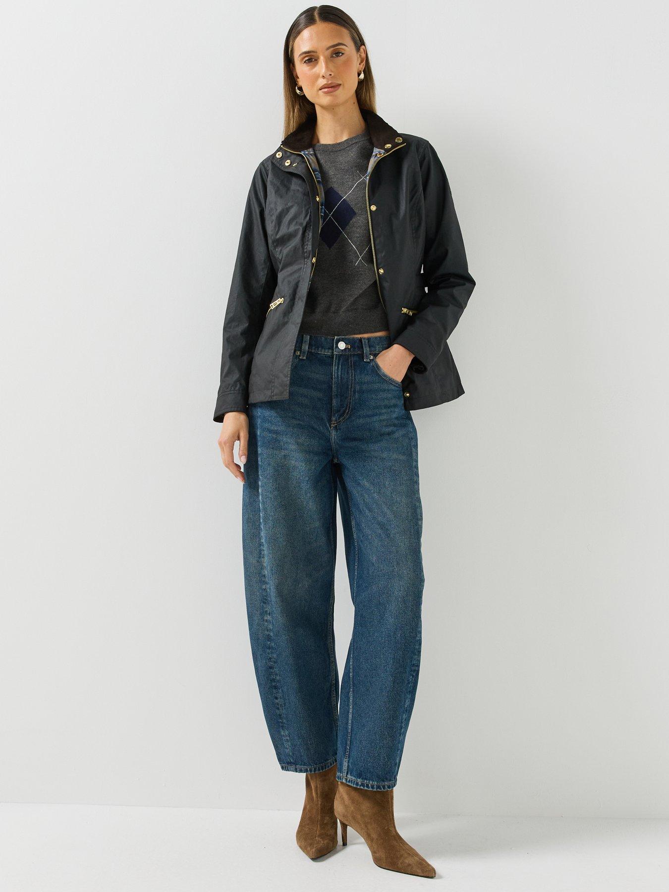 Image 3 of 6 of Belstaff Womens Madison Funnel Neck Zip Pocket Jacket - Black