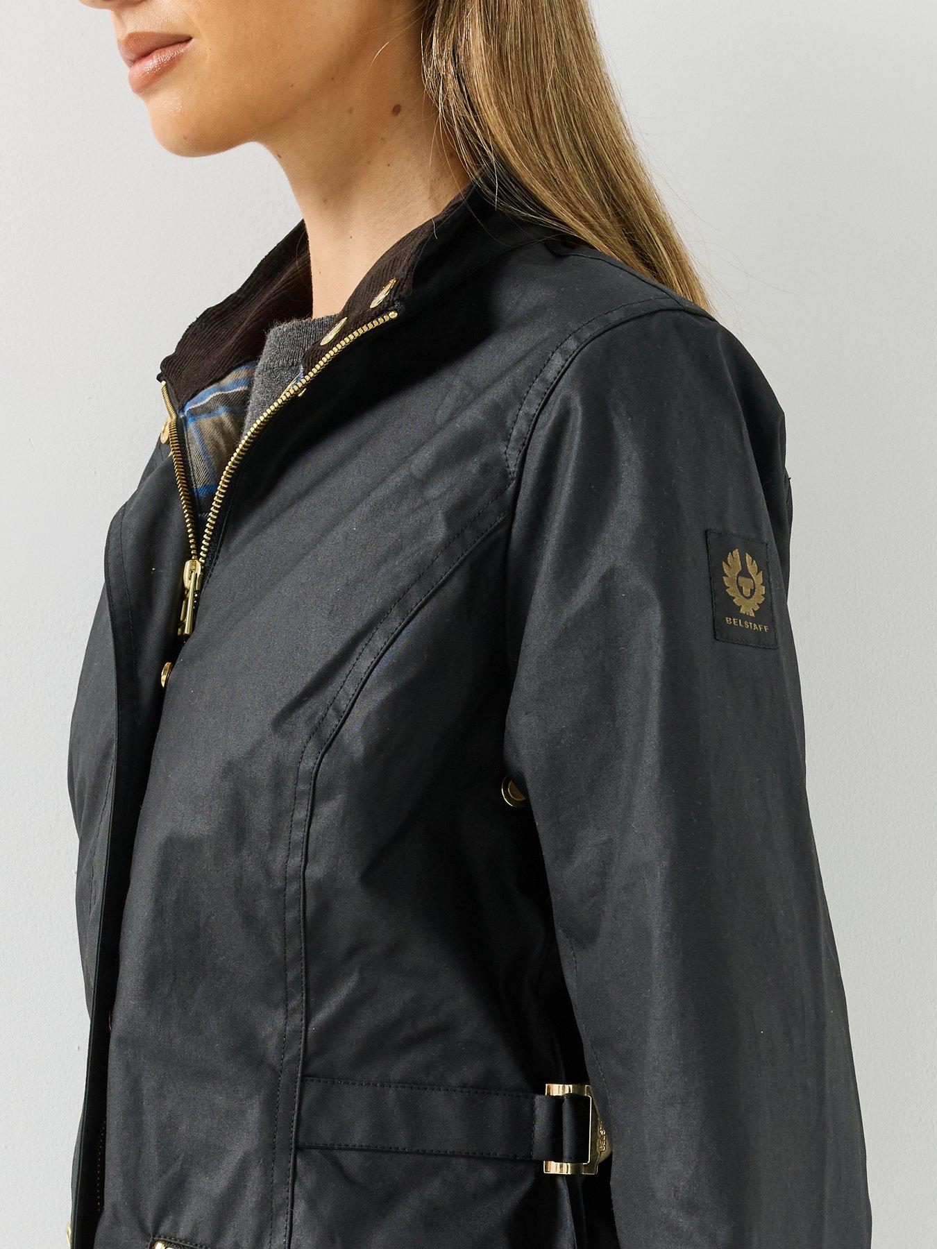 Image 4 of 6 of Belstaff Womens Madison Funnel Neck Zip Pocket Jacket - Black