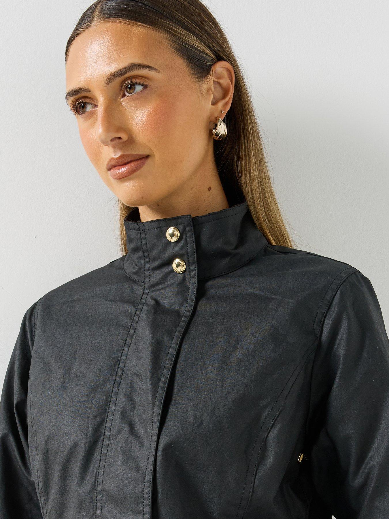 Image 5 of 6 of Belstaff Womens Madison Funnel Neck Zip Pocket Jacket - Black