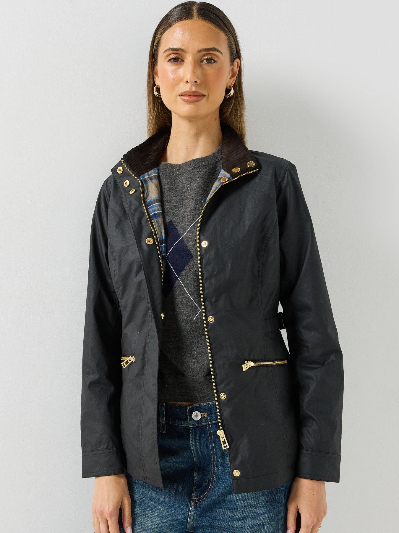 Image 6 of 6 of Belstaff Womens Madison Funnel Neck Zip Pocket Jacket - Black
