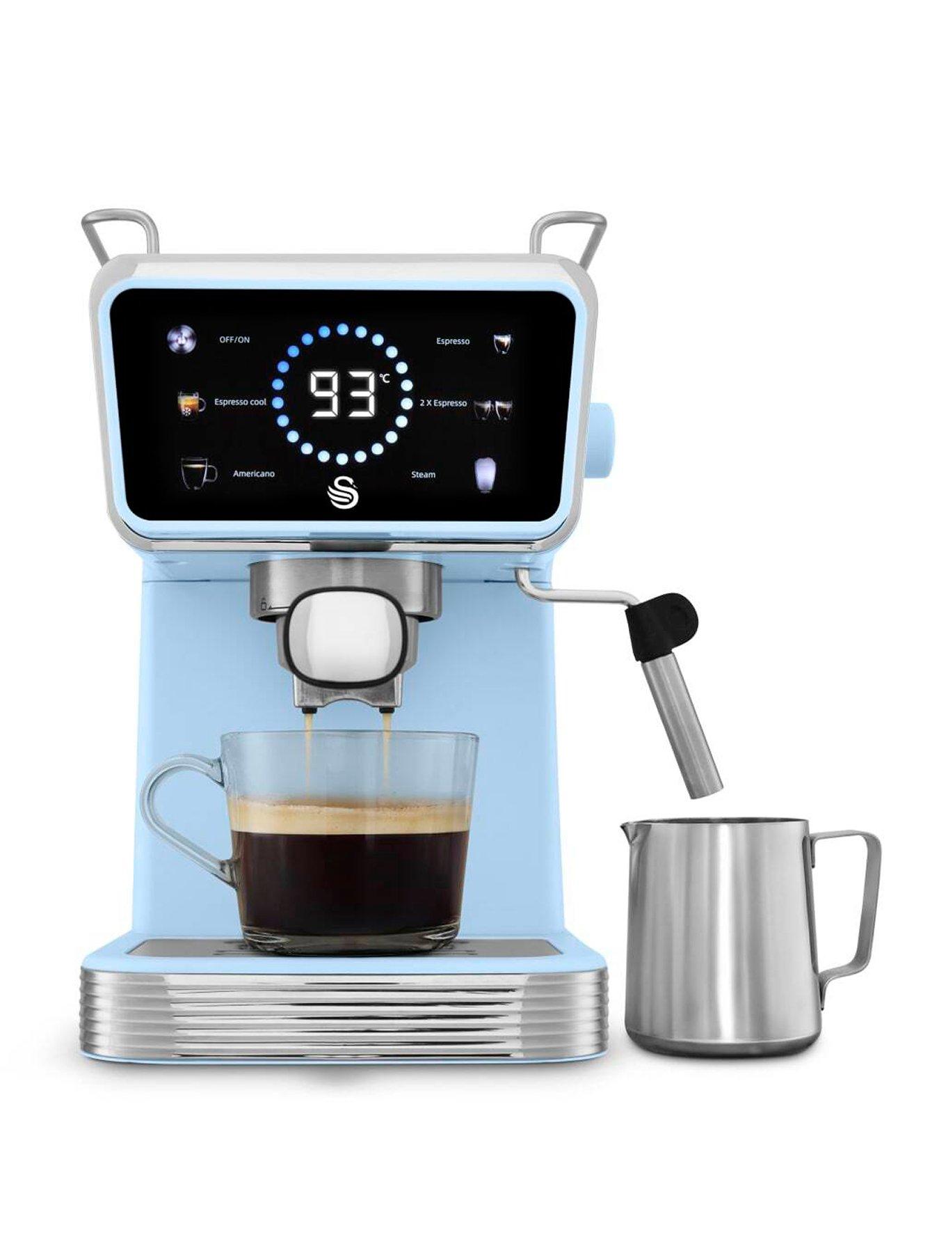 Swan Retro Pump Espresso 1-5-Litre Digital Coffee Machine - Blue