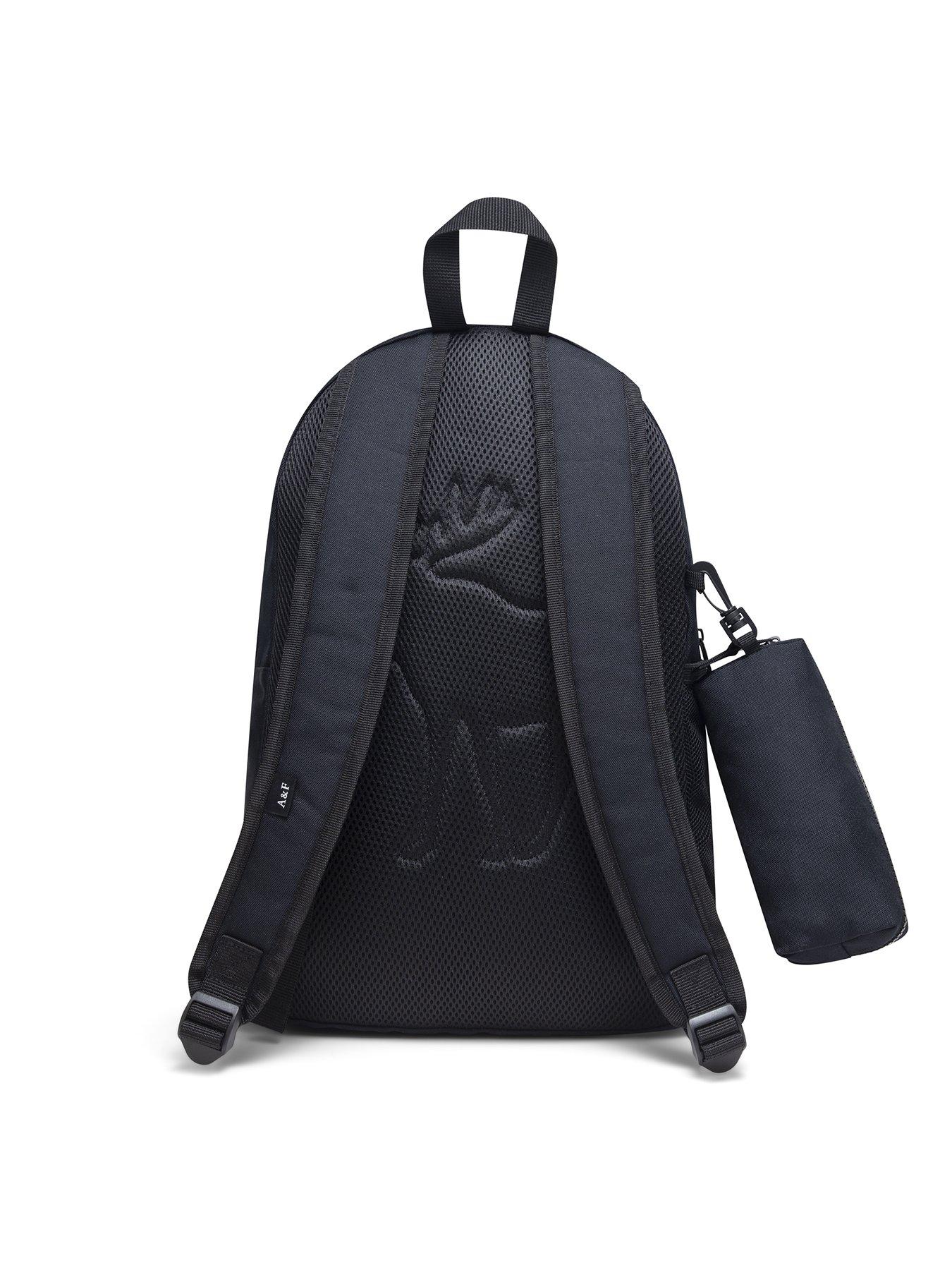 Image 2 of 4 of Abercrombie & Fitch Unisex Pencil Case Pouch Zip Compartments Backpack - Black