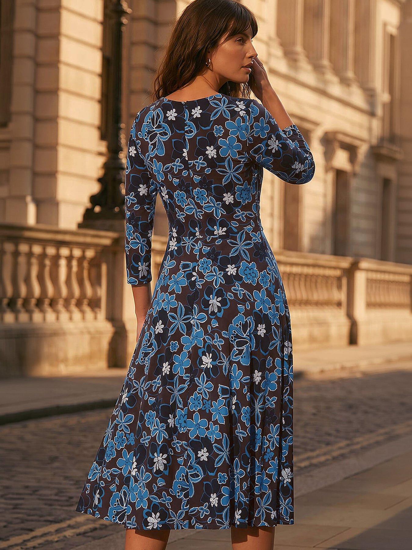Image 3 of 4 of Roman Floral Puff Print Cross Dress