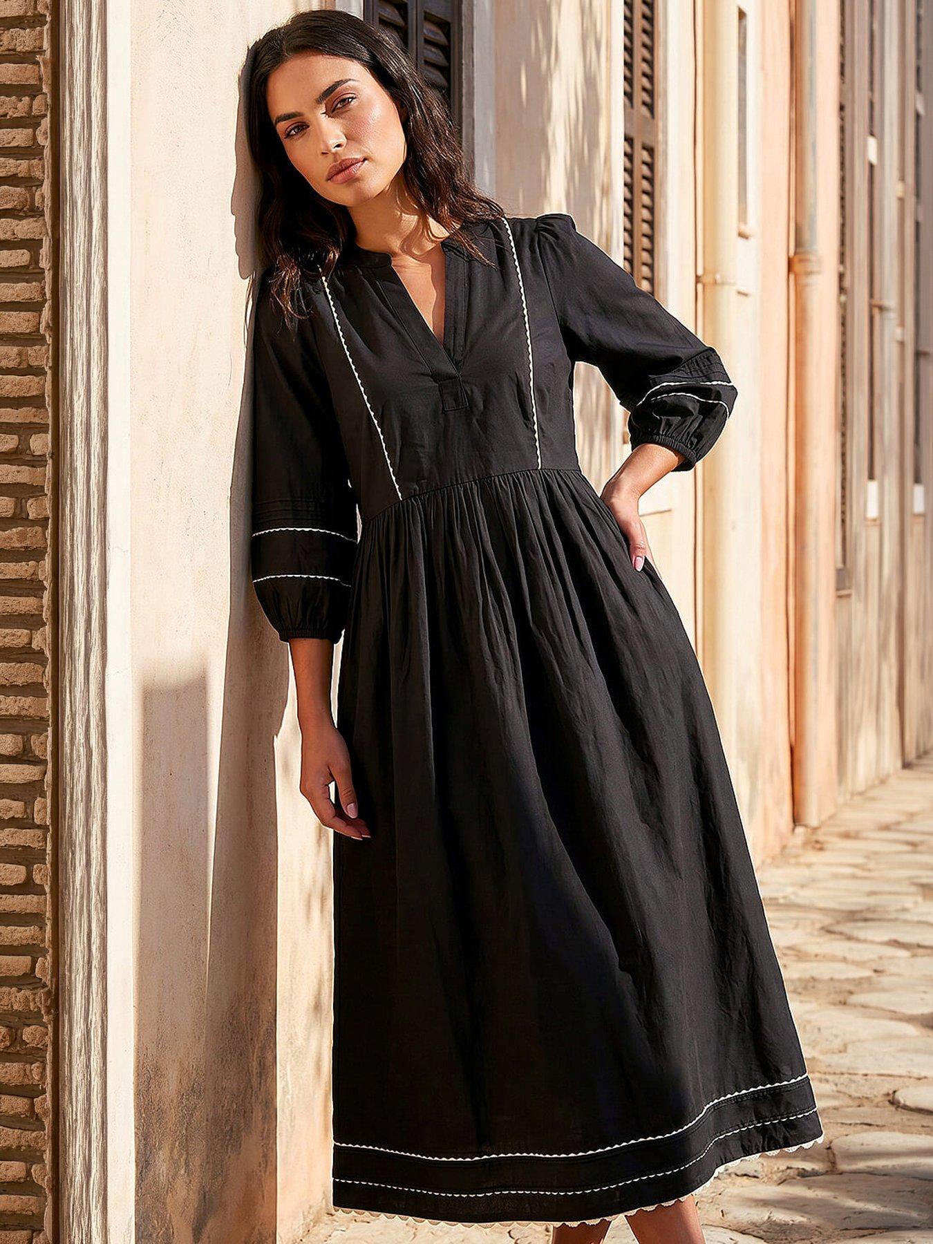 Image 1 of 4 of Roman Ric Rac Collared Midi Dress