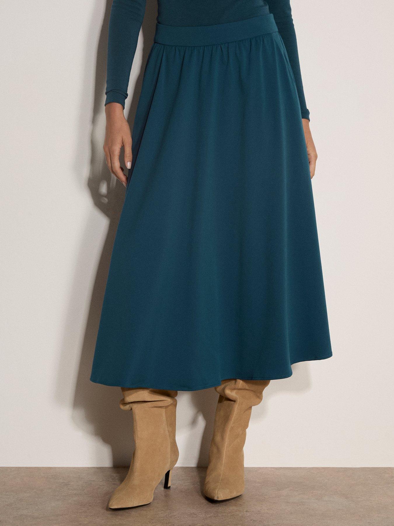 Apricot Apricot Brushed Twill Midi Skirt
