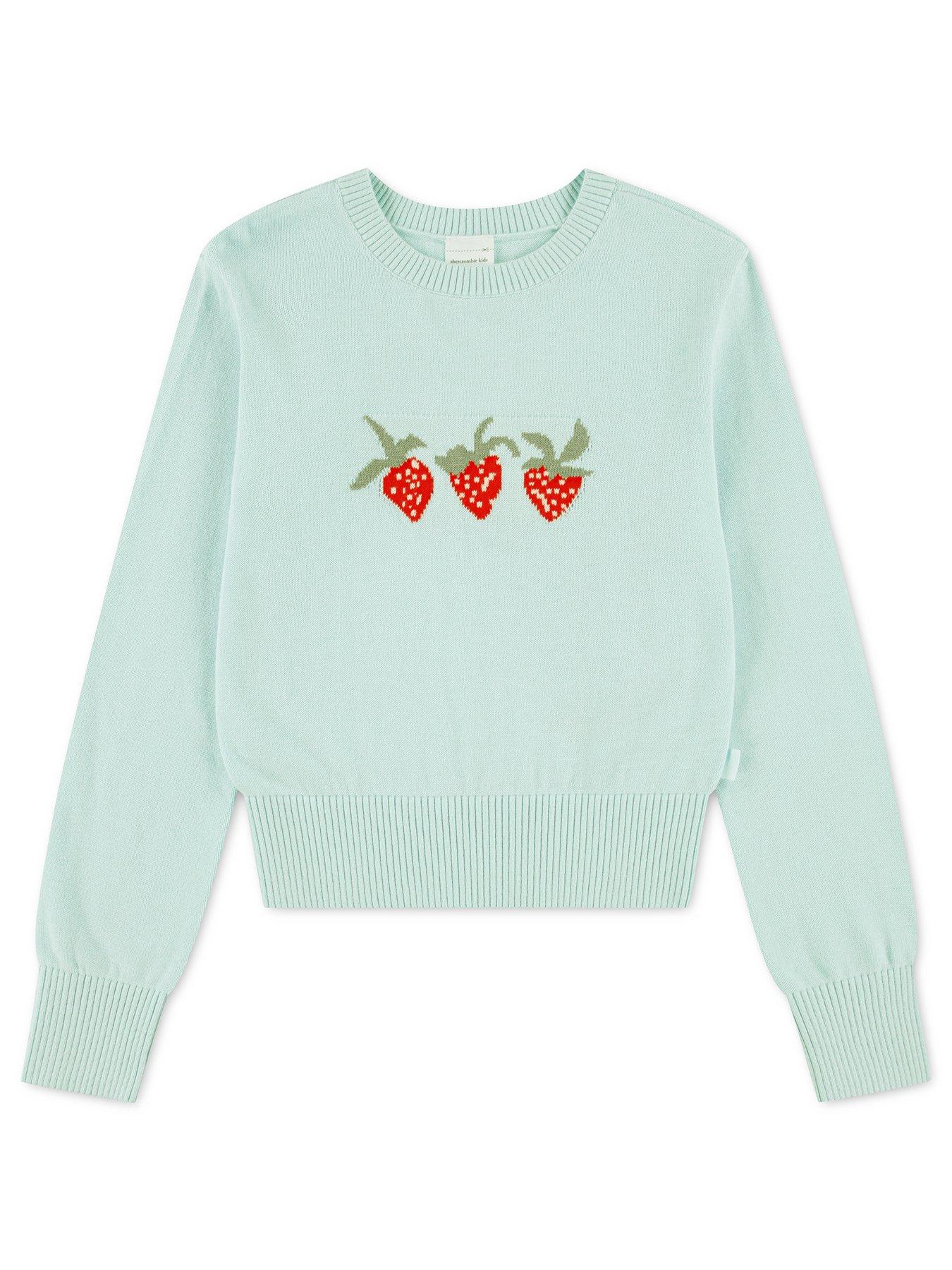 Image 1 of 3 of Abercrombie & Fitch Girls Intarsia Crew Sweater - Blue