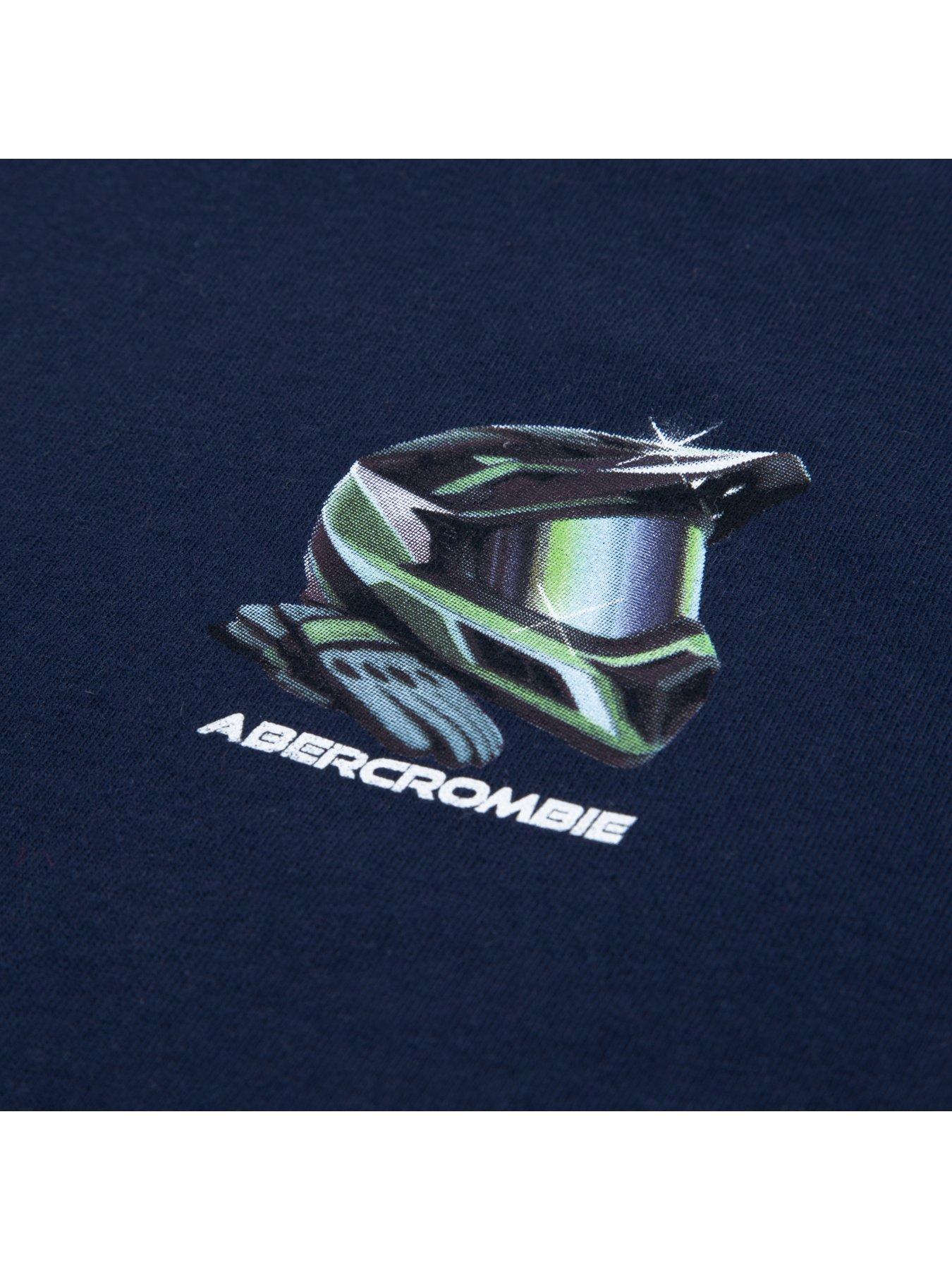 Image 3 of 3 of Abercrombie & Fitch Boys Racing Helmet Graphic Short Sleeve T-Shirt - Navy
