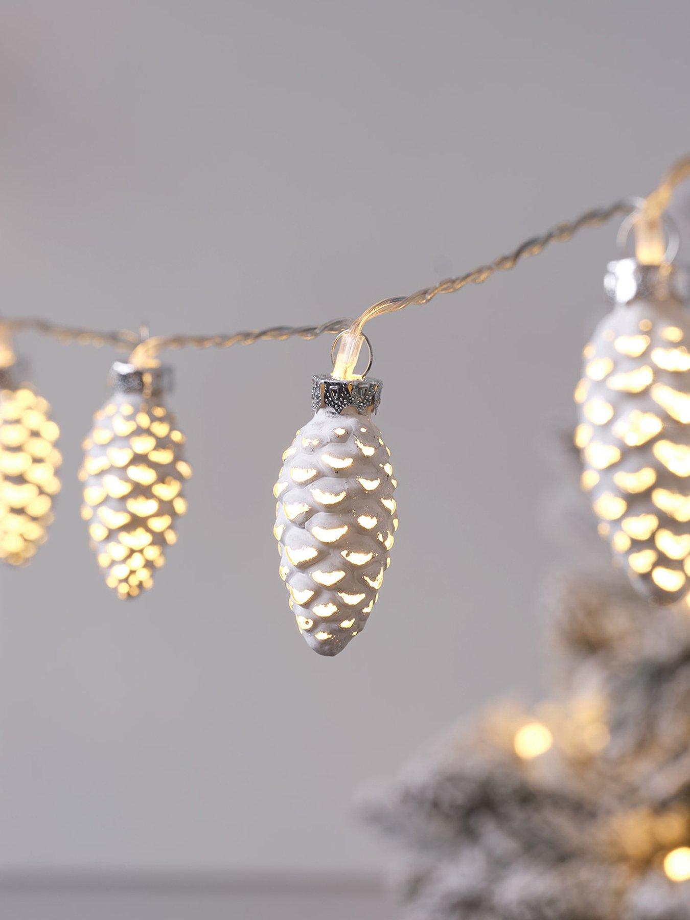 Lights4Fun 10 LED Glass Pinecone String Lights