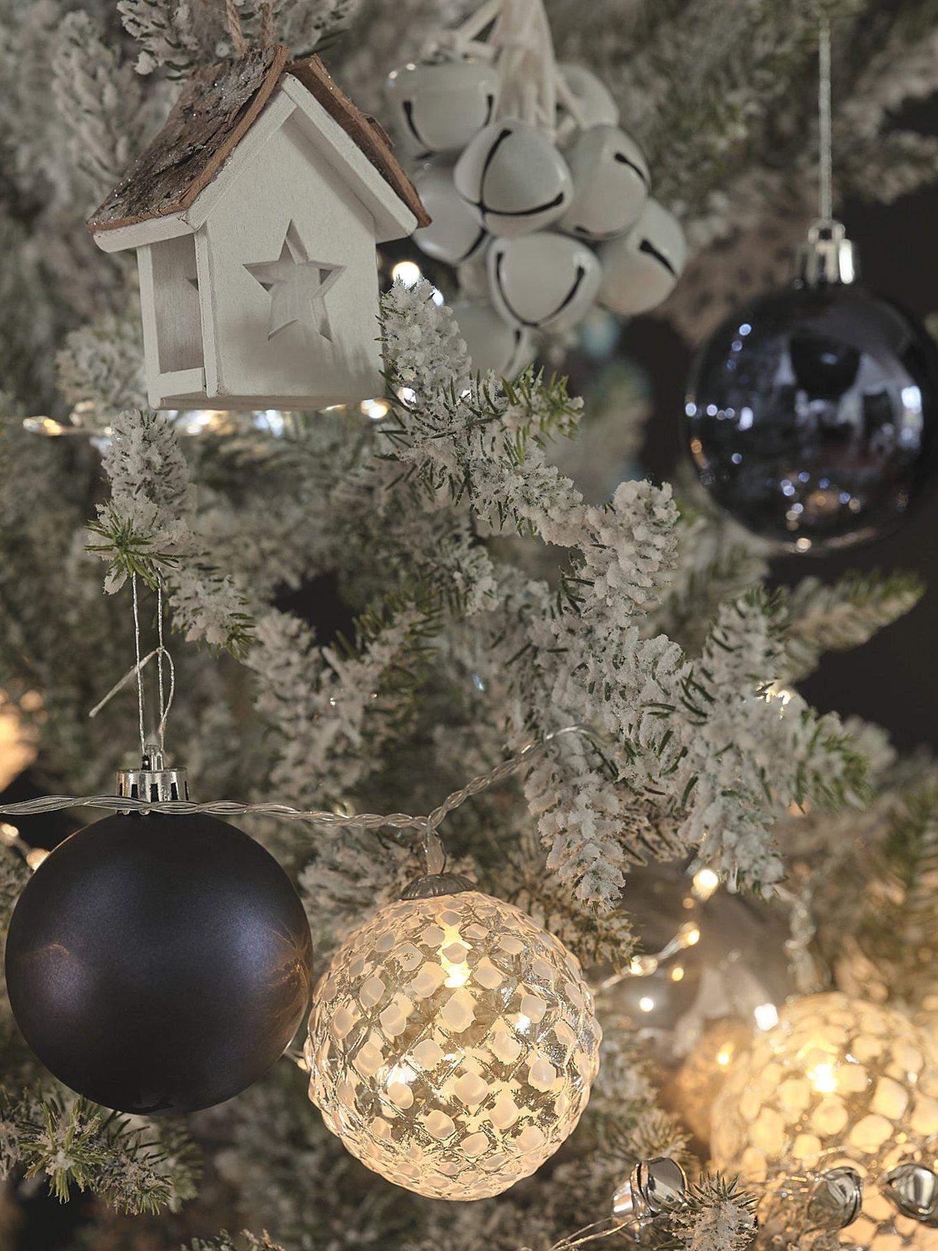 Image 2 of 3 of Lights4Fun Set Of 10 LED Glass Snowball String Lights