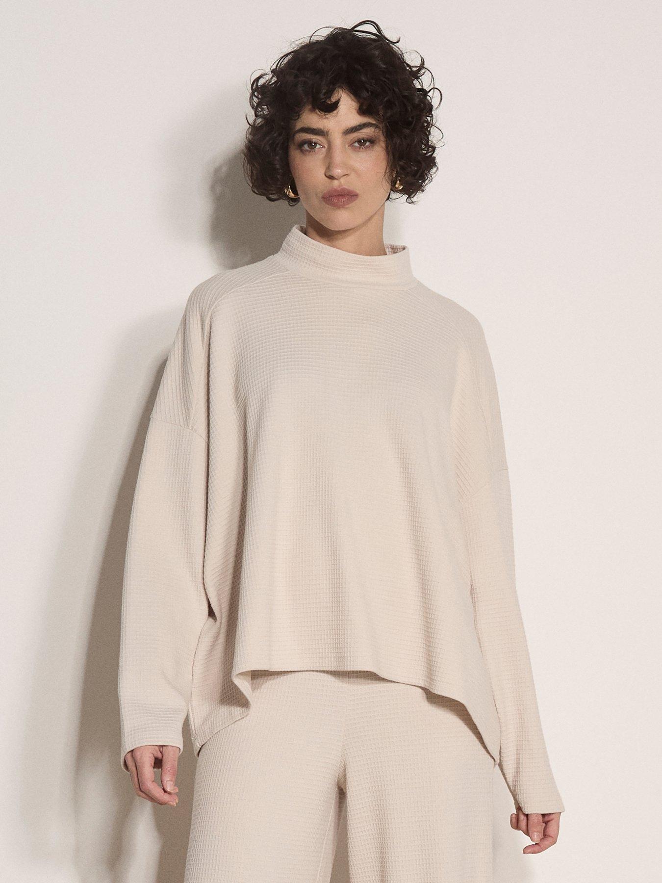 Apricot Apricot Mock Nk Waffle Panel Swing Top