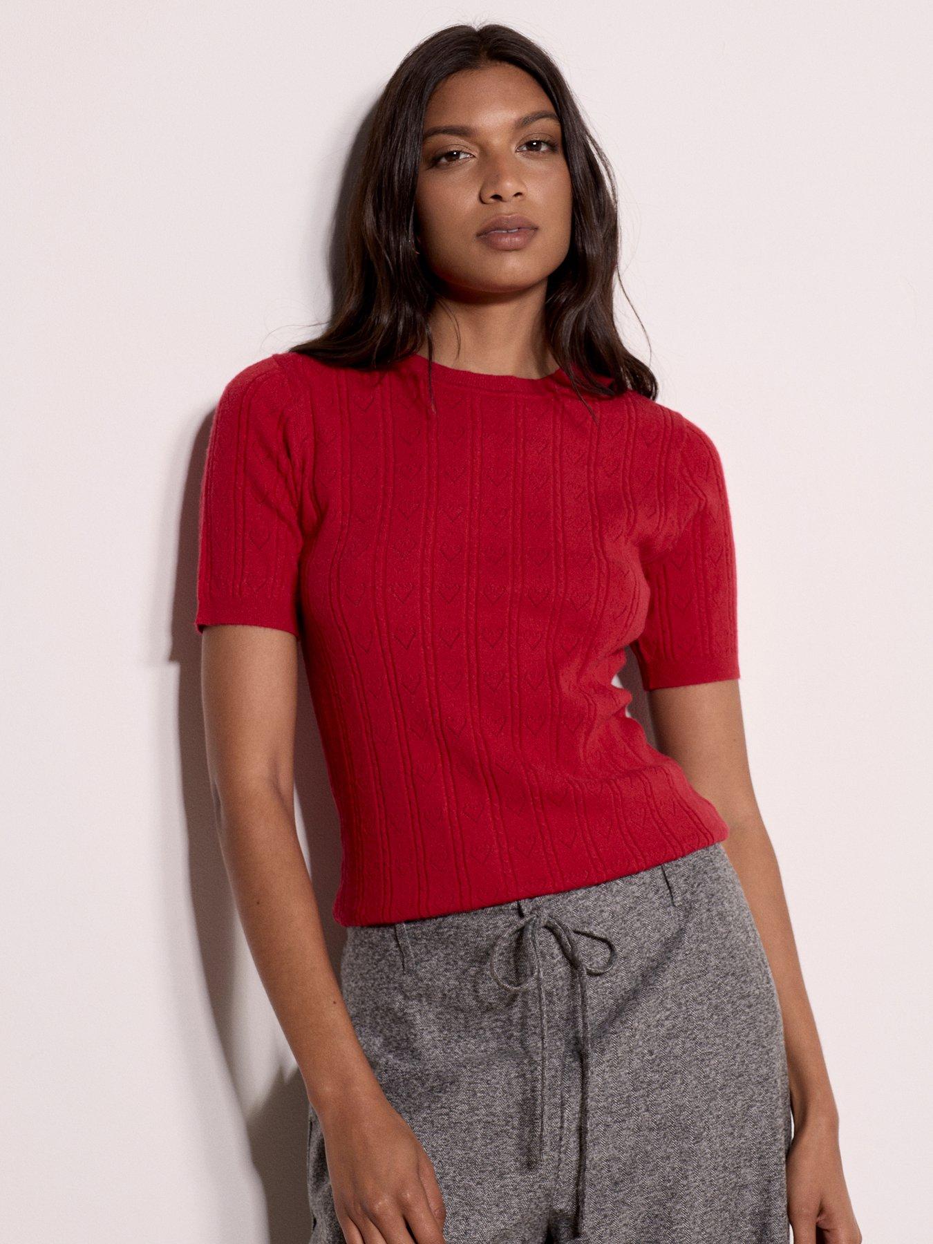 Apricot Apricot Pointelle Hearts Knitted Top