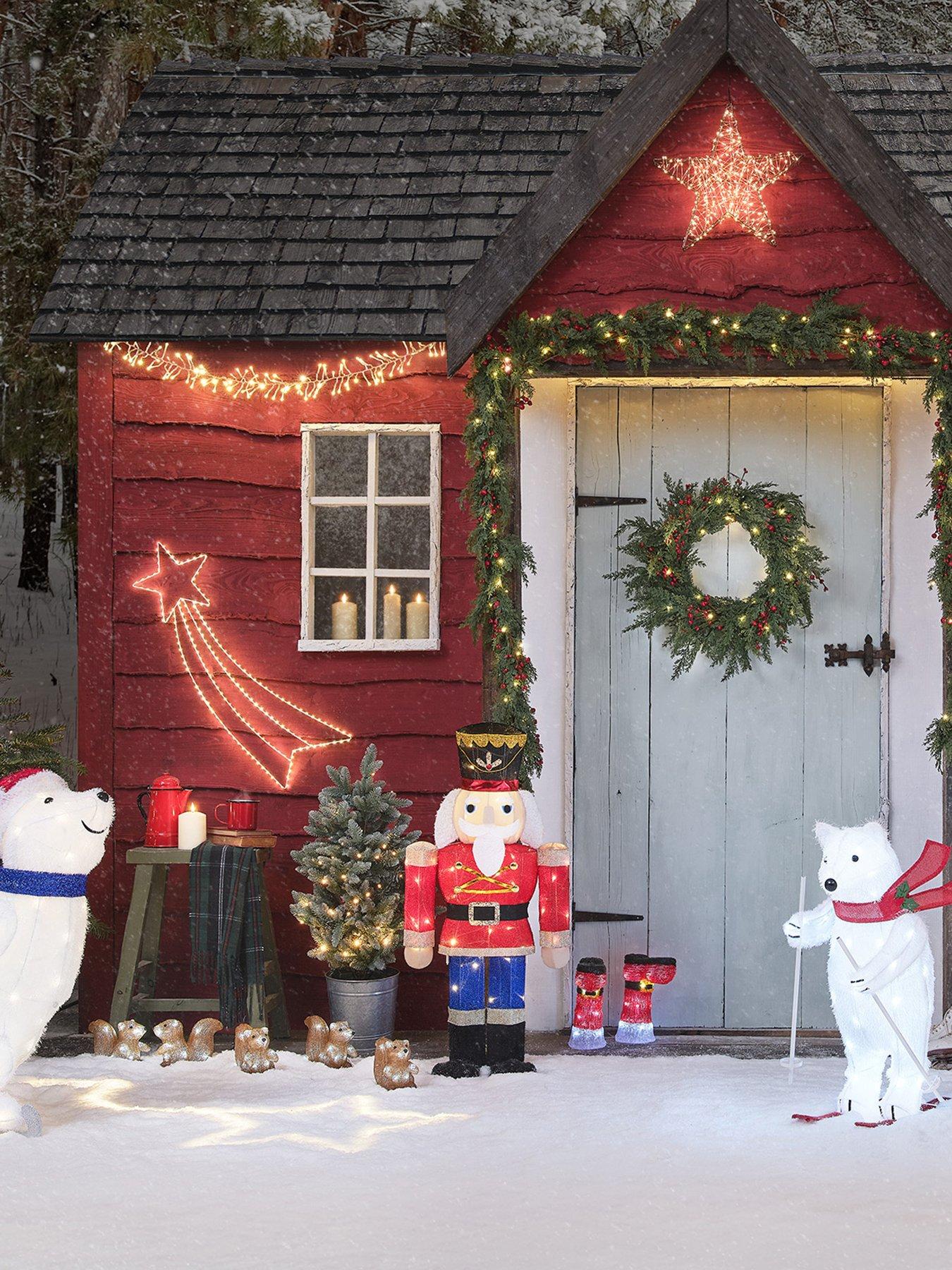Image 3 of 4 of Lights4Fun 91cm Outdoor Battery Opertated Nutcracker Figure