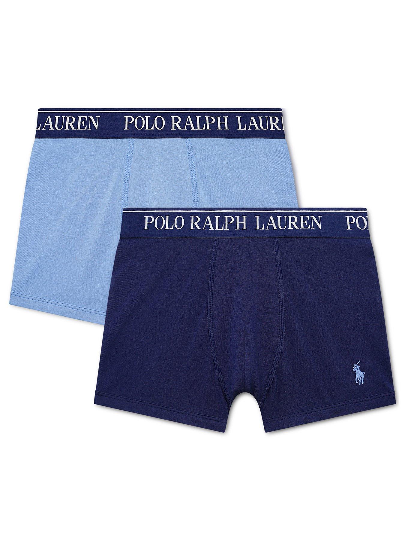 Image 1 of 4 of Polo Ralph Lauren Boys' 2 Pack Cotton Stretch Logo Boxers - Navy