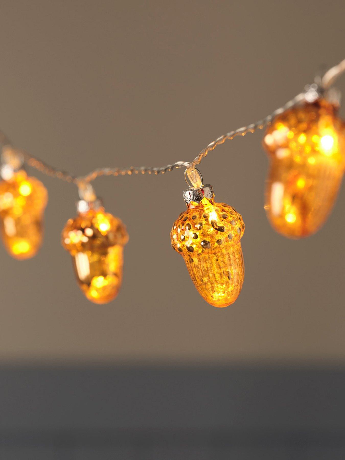Lights4Fun Glass Acorn LED String Lights