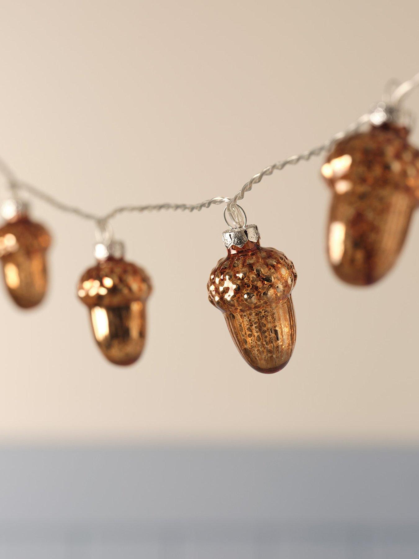 Image 3 of 4 of Lights4Fun Glass Acorn LED String Lights
