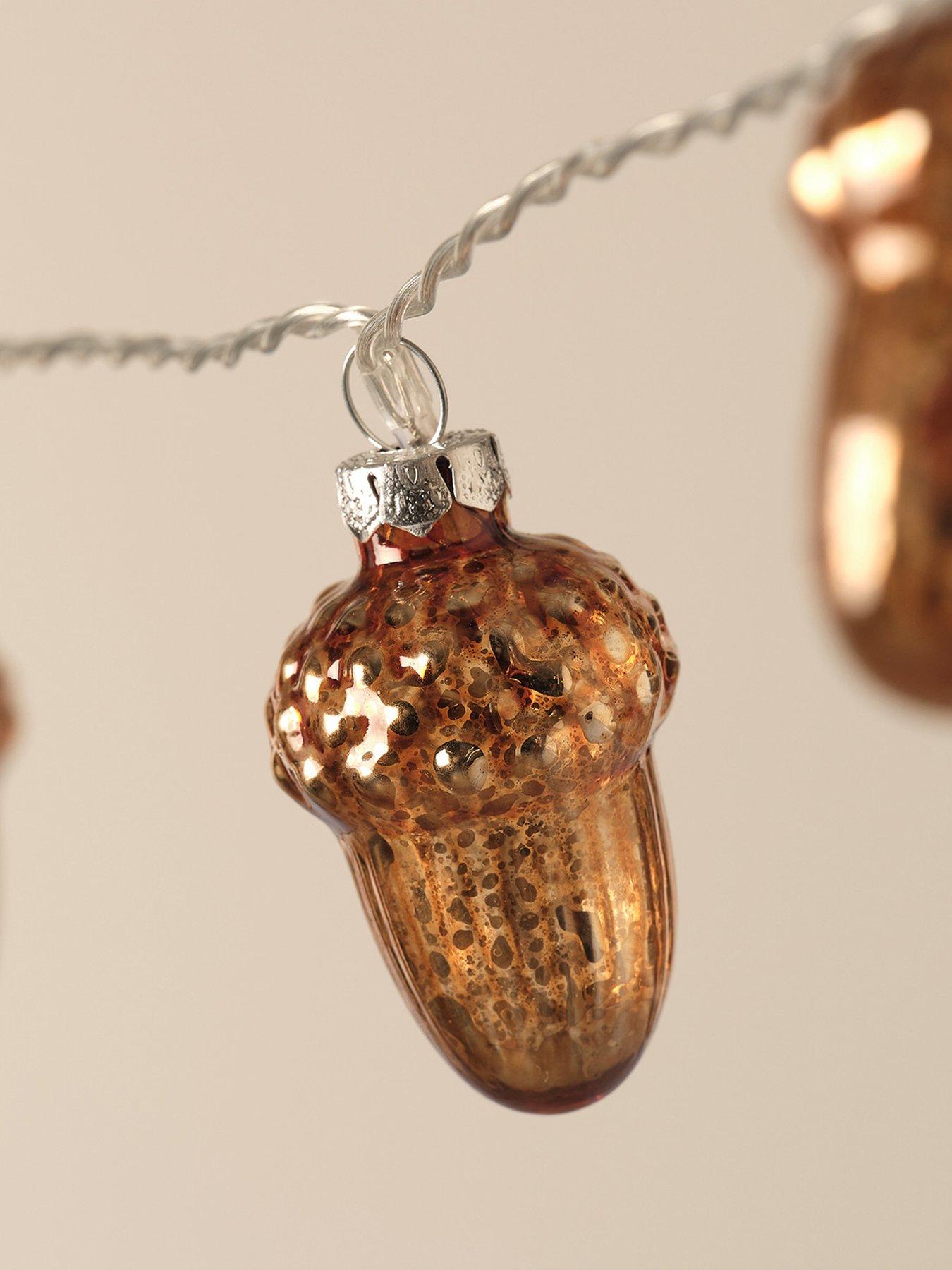 Image 4 of 4 of Lights4Fun Glass Acorn LED String Lights