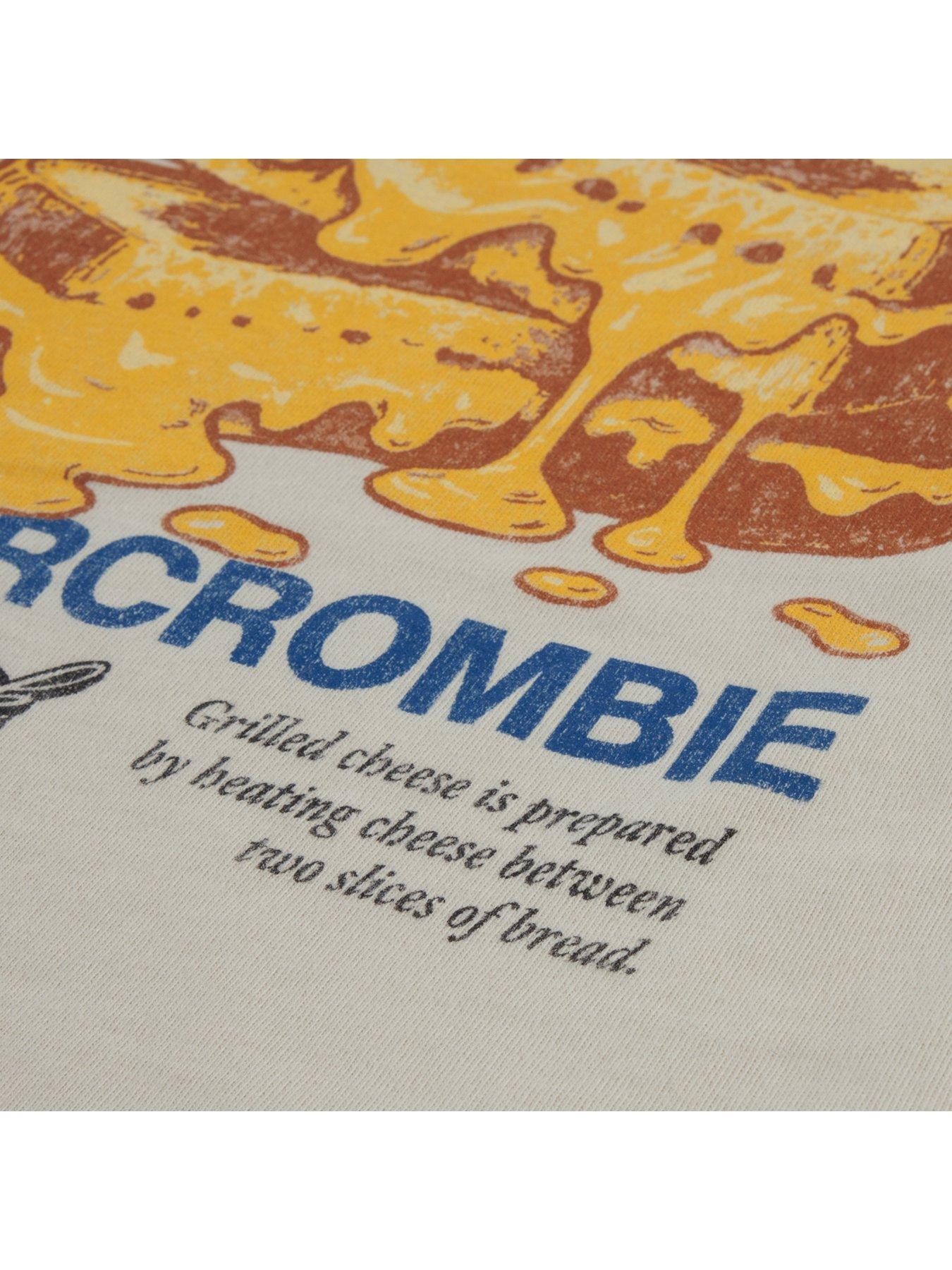 Image 4 of 5 of Abercrombie & Fitch Boys Grilled Cheese Graphic Logo T-Shirt - Beige