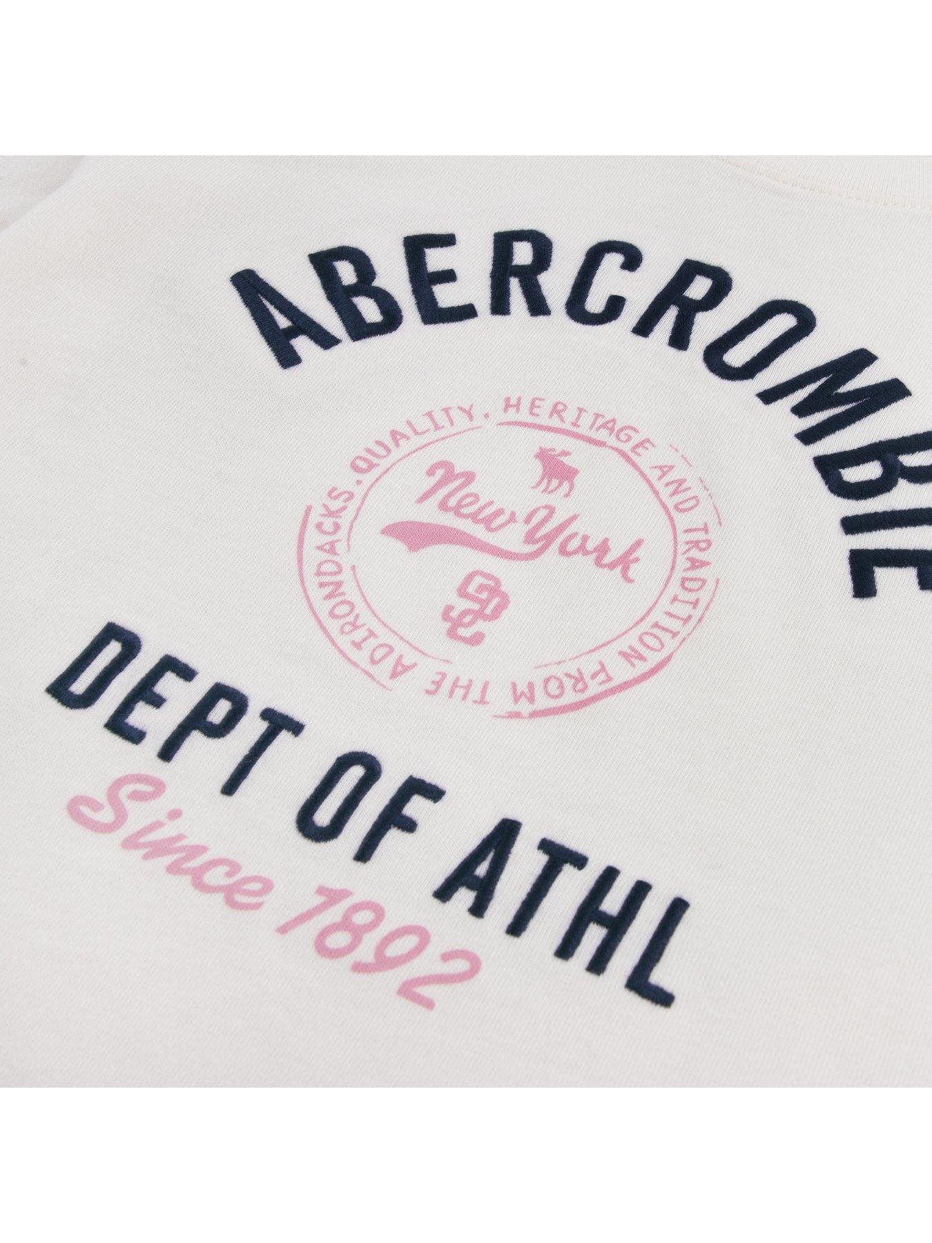 Image 3 of 3 of Abercrombie & Fitch Girls Y2k Core Classic Varsity Logo Short Sleeve T-Shirt - Cream
