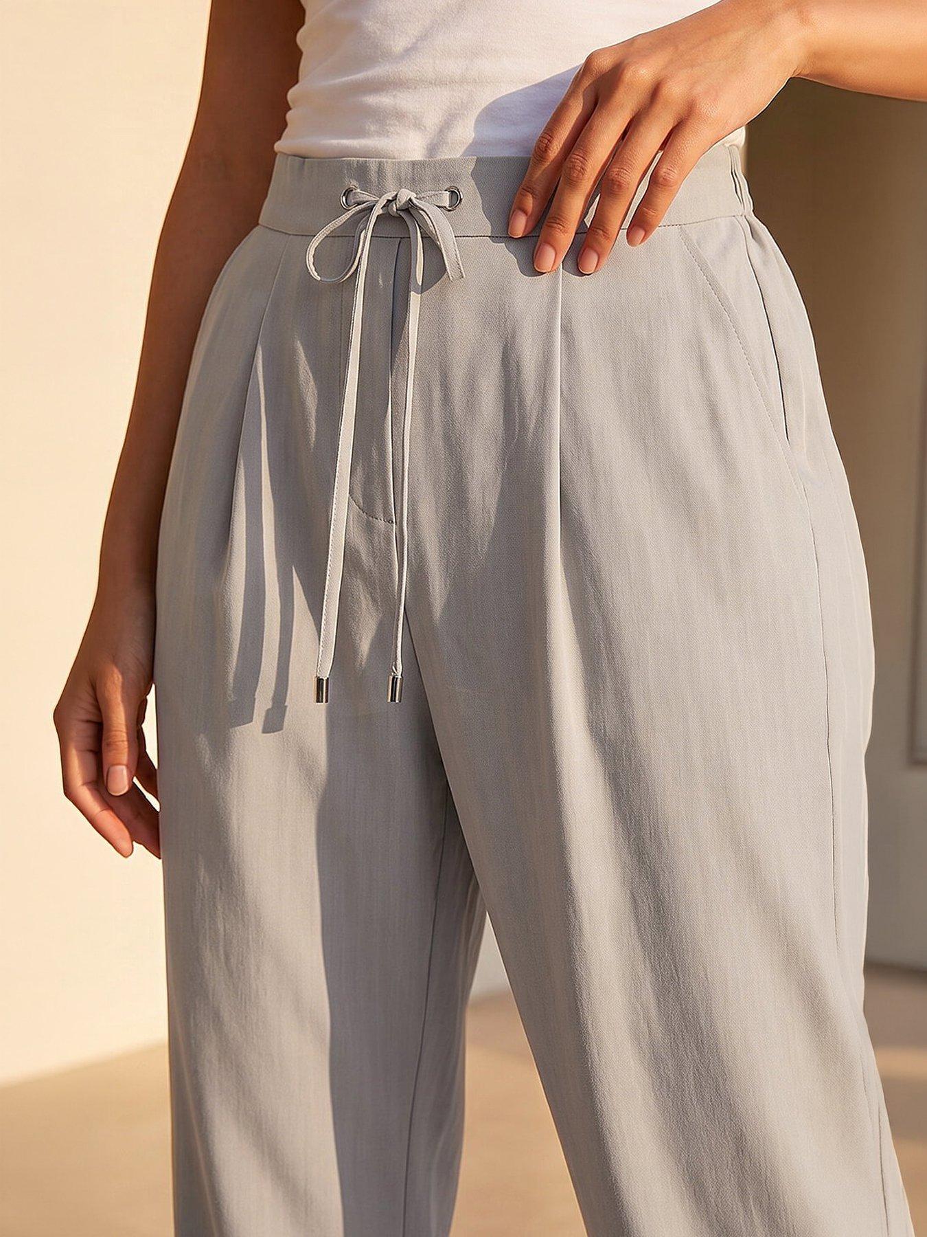 Image 2 of 4 of Roman Petite Drawstring Narrowed Leg Trouser