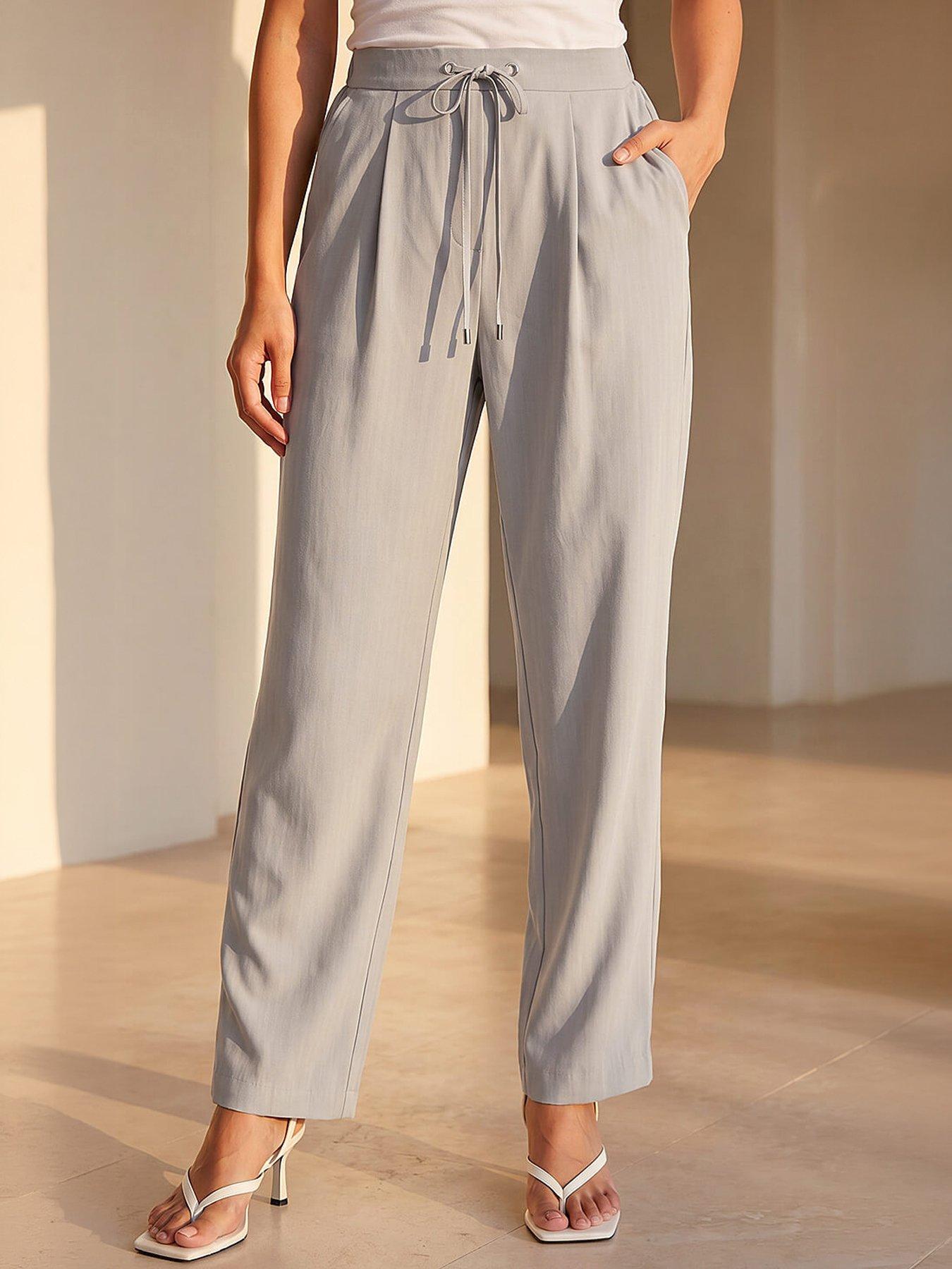 Image 4 of 4 of Roman Petite Drawstring Narrowed Leg Trouser