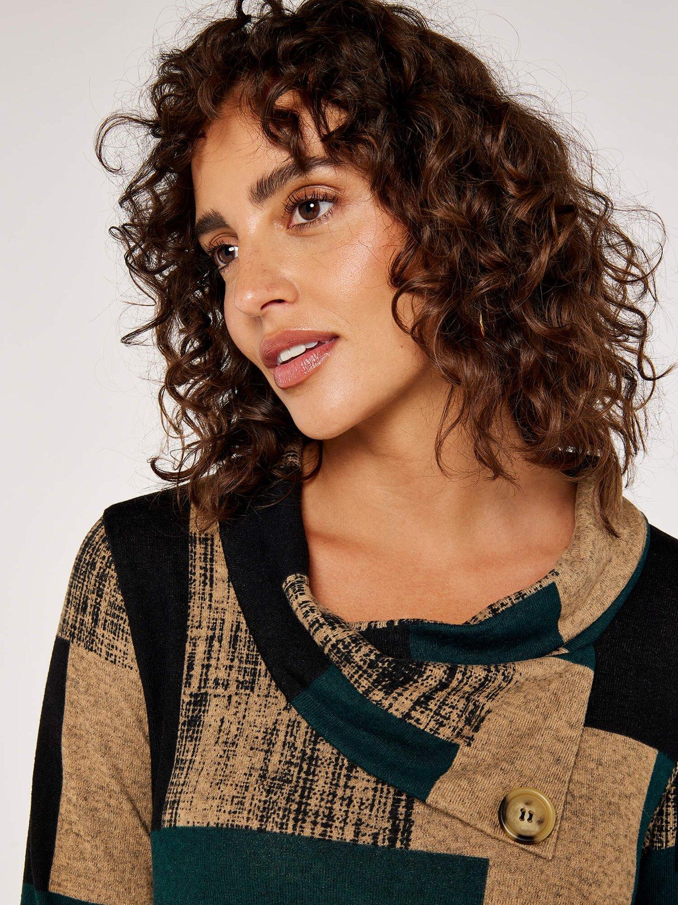 Image 4 of 4 of Apricot Womens Colourblock Swing 3/4 Sleeve Dress - Green