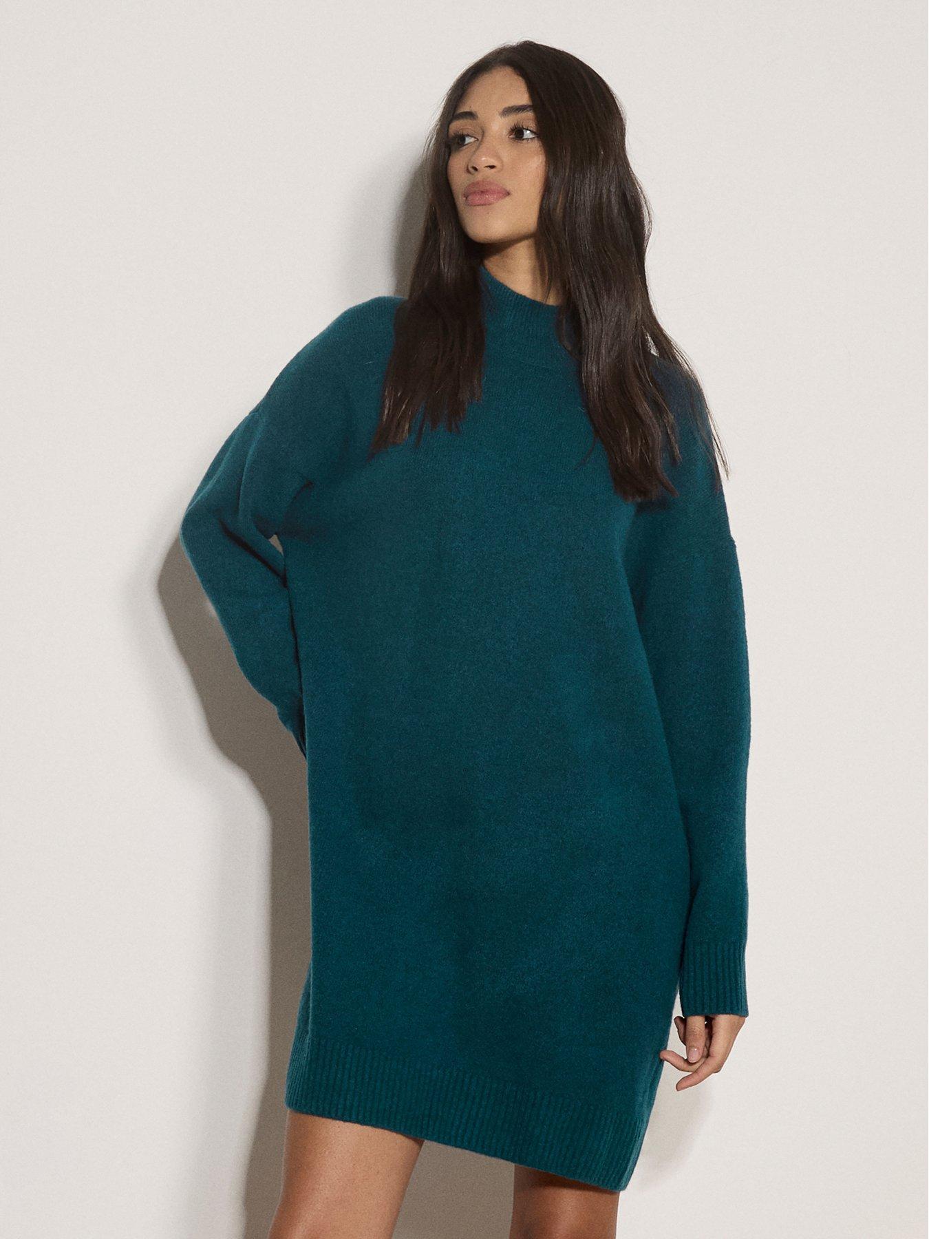 Apricot Apricot Mock Neck Jumper Dress
