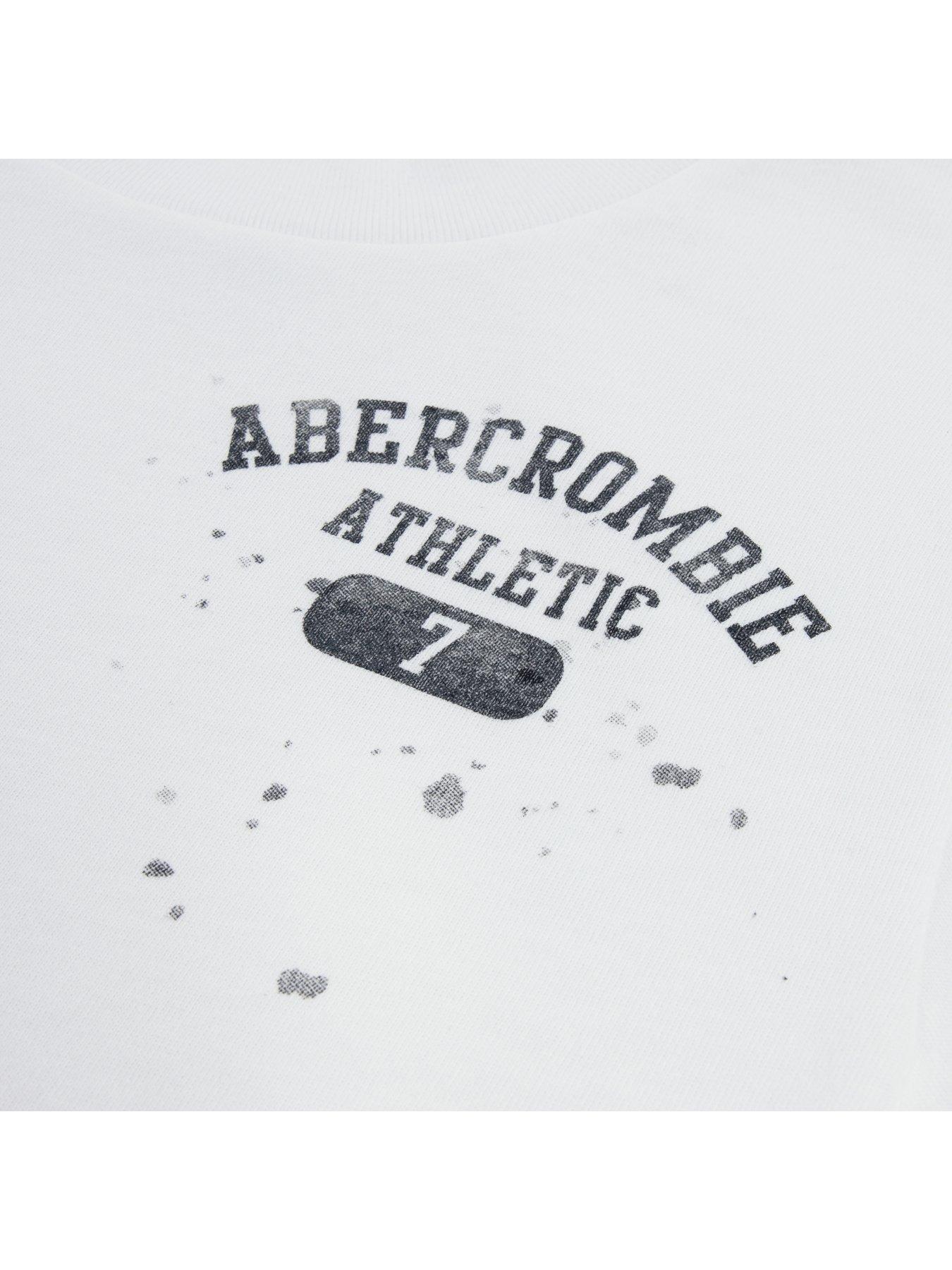 Image 3 of 3 of Abercrombie & Fitch Boys Athletic Core Short Sleeve Lockup T-shirts - White