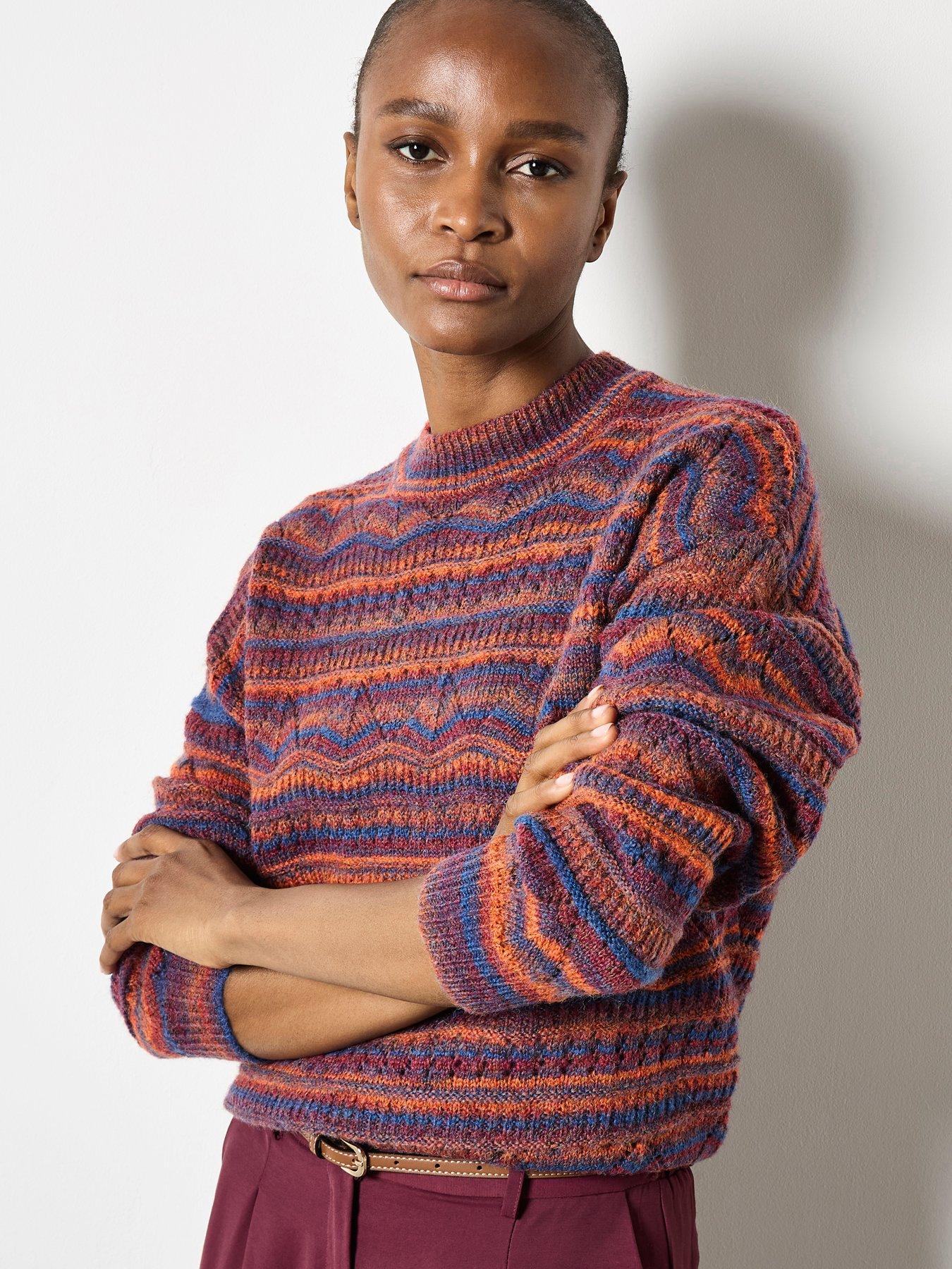 Apricot Pointelle Space Dye Jumper