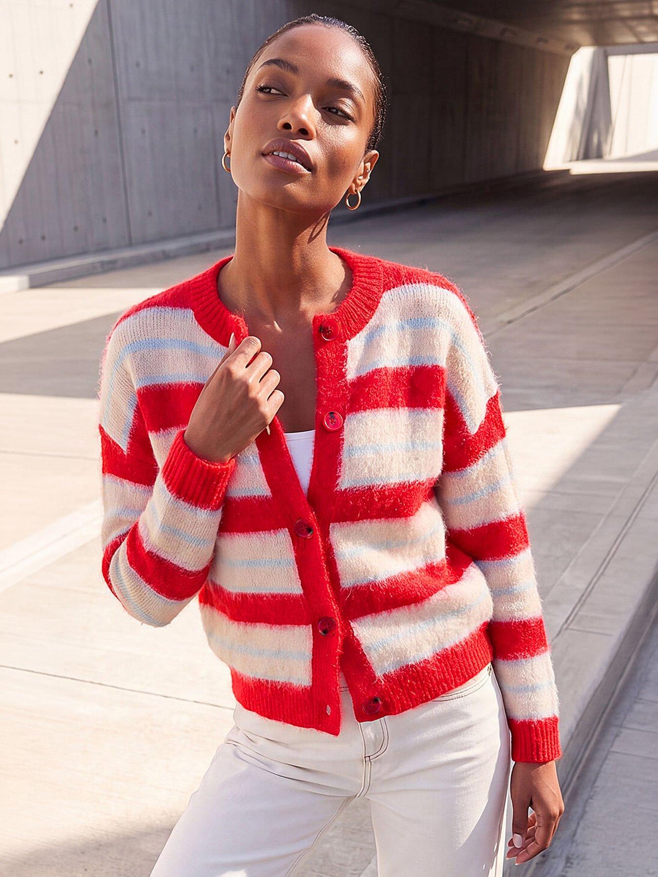 Roman Stripe Knitted Cardigan