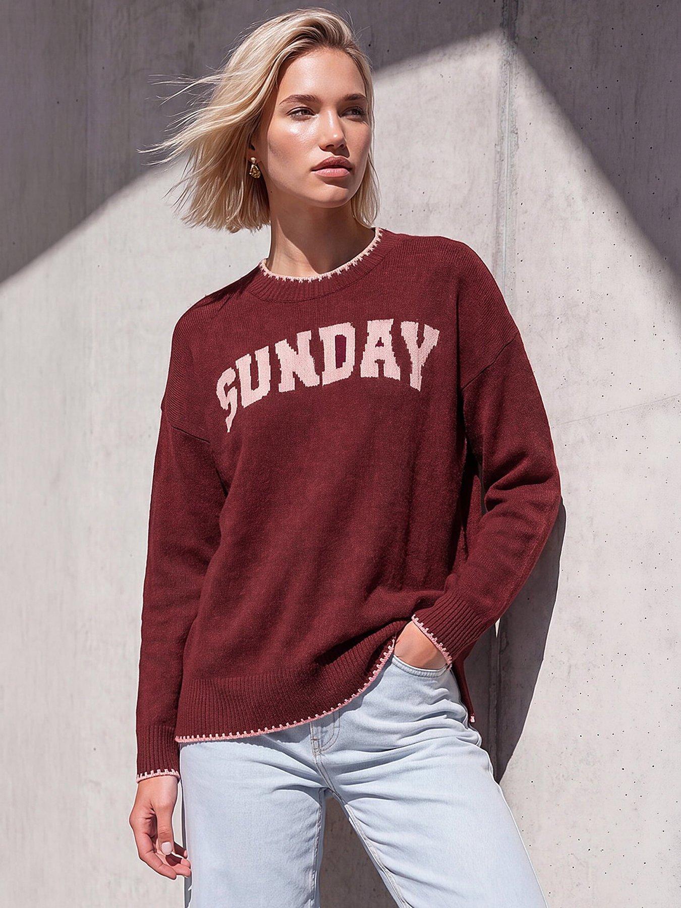 Roman Sunday Slogan Knit Jumper