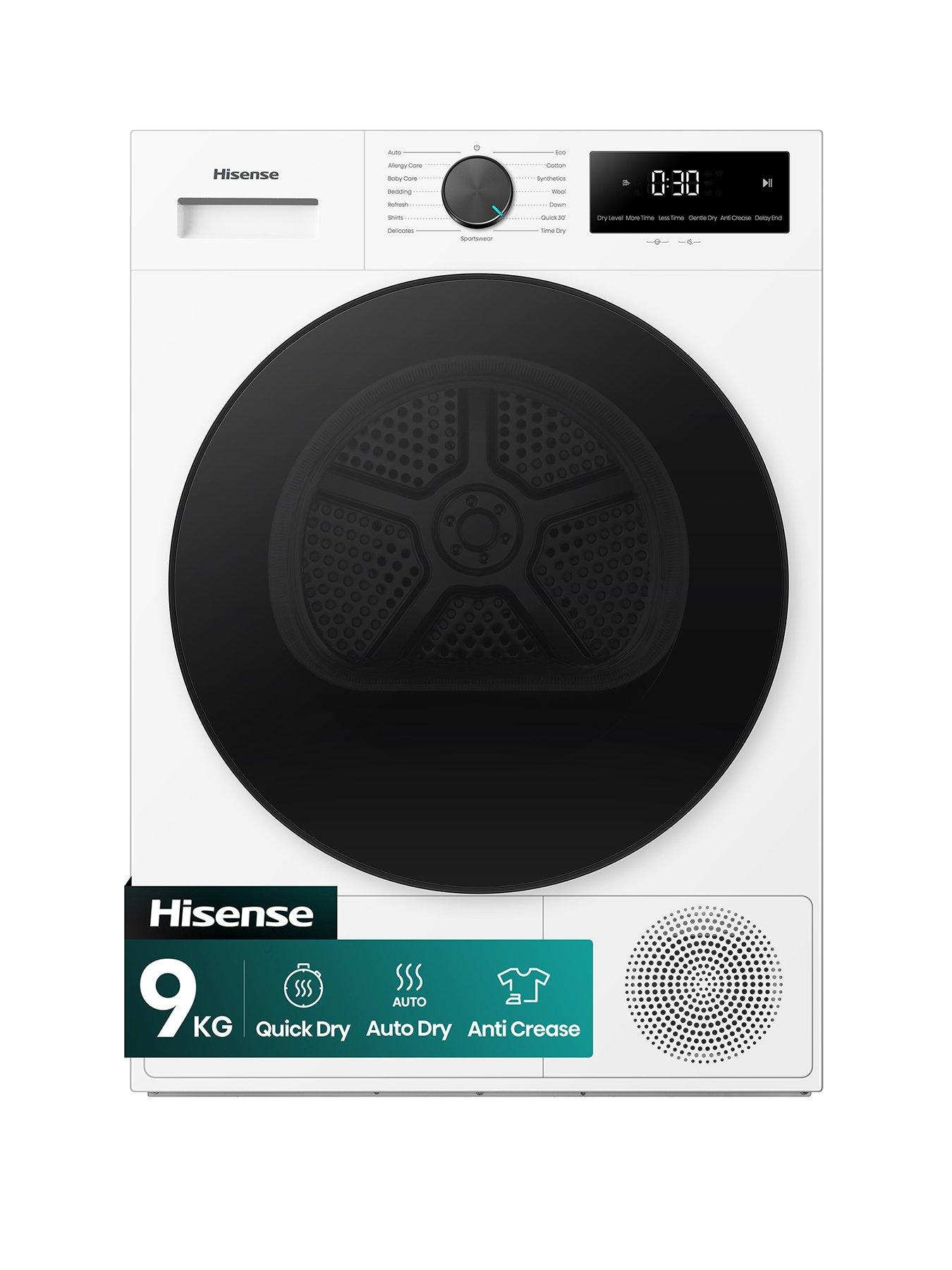 Image 1 of 7 of Hisense Hisense 1i Series DH1I900UWDCA 9kg, Heat Pump Tumble Dryer - White - A++ Rated