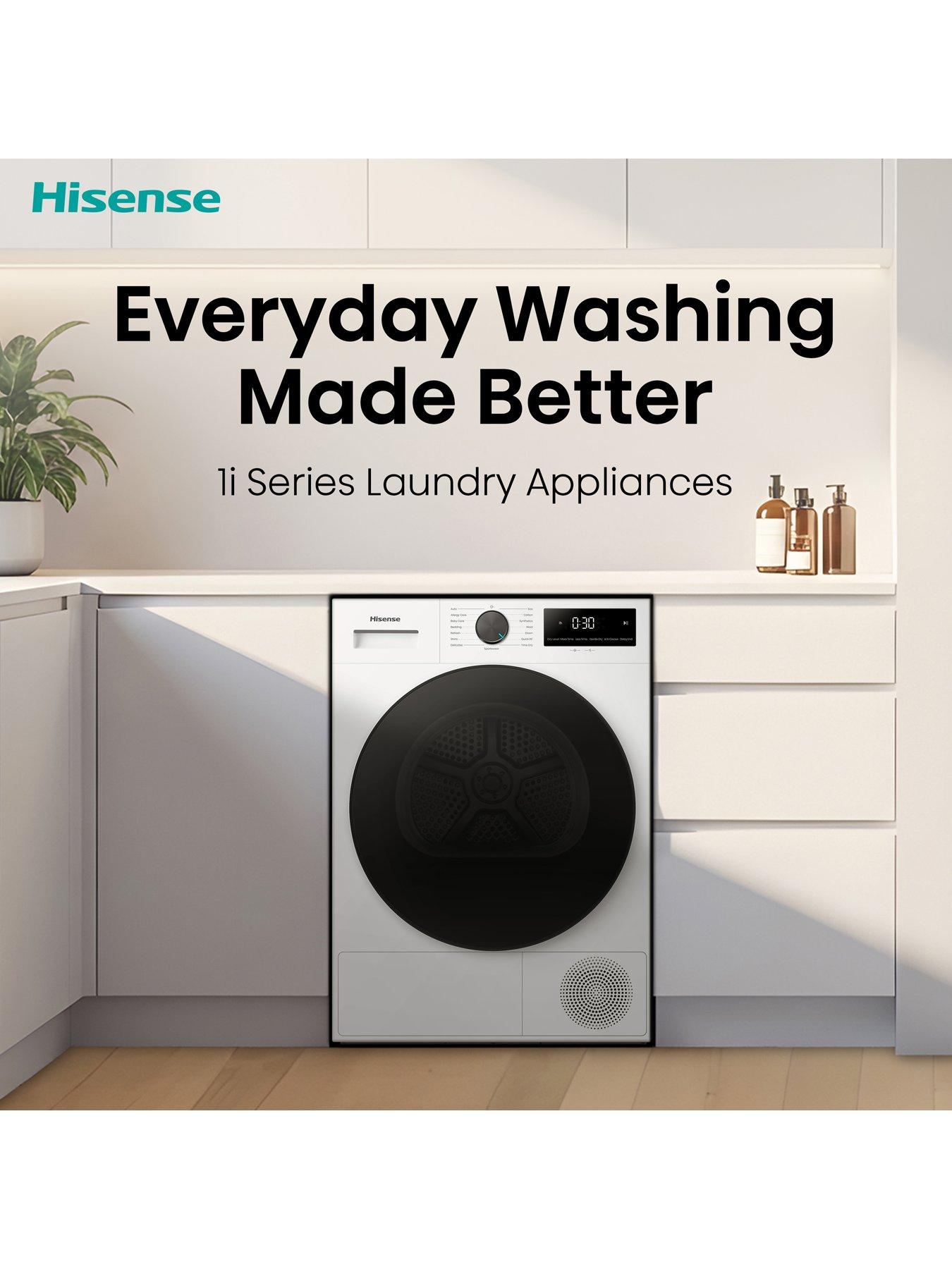 Image 2 of 7 of Hisense Hisense 1i Series DH1I900UWDCA 9kg, Heat Pump Tumble Dryer - White - A++ Rated