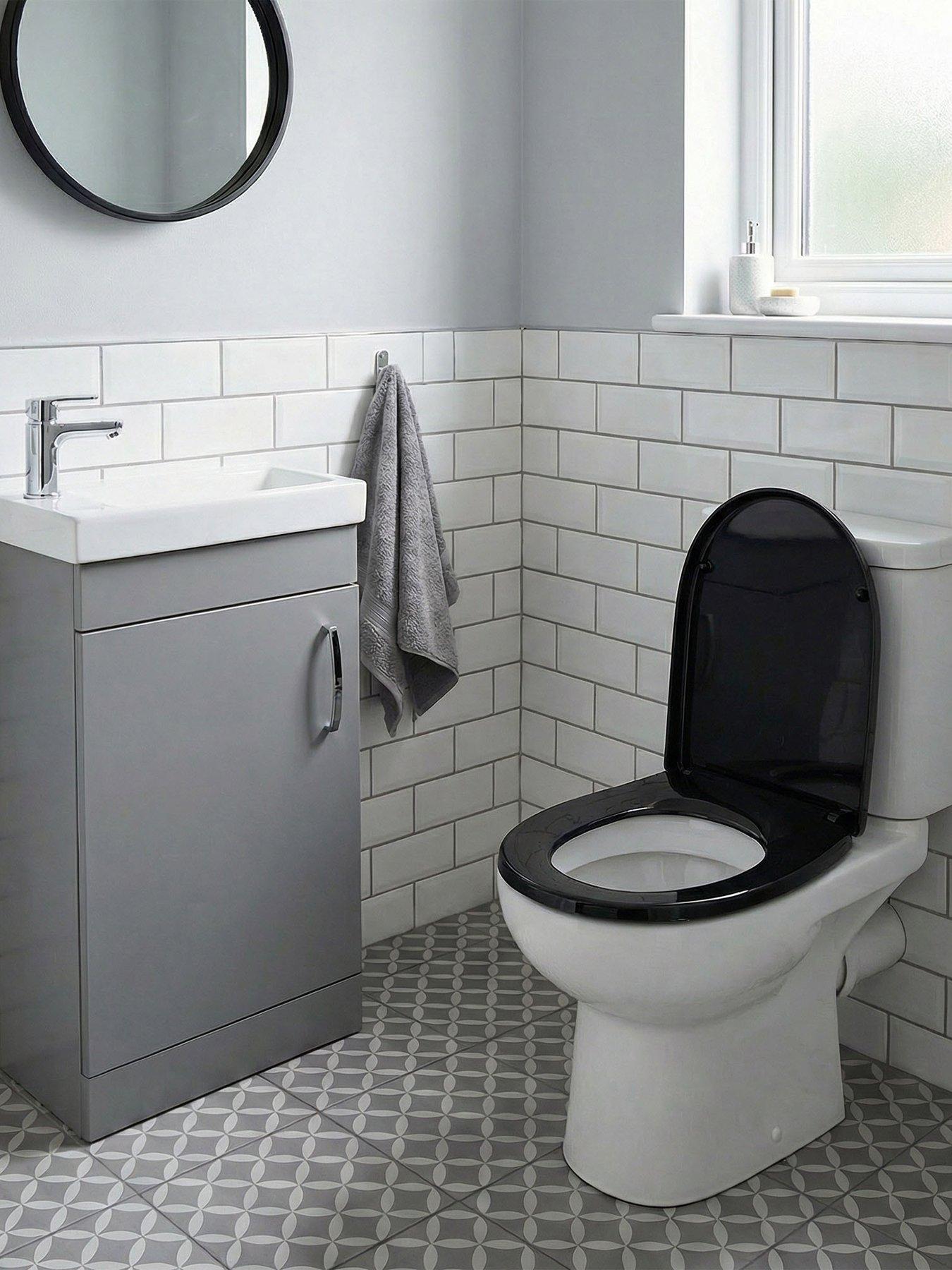 AQUALONA Aqualona Thermoplast D Shaped Toilet Seat - Black
