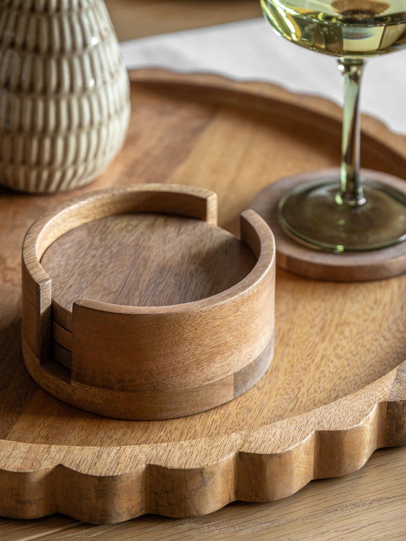 Gallery Direct Mango Wood Coasters Set Of 4