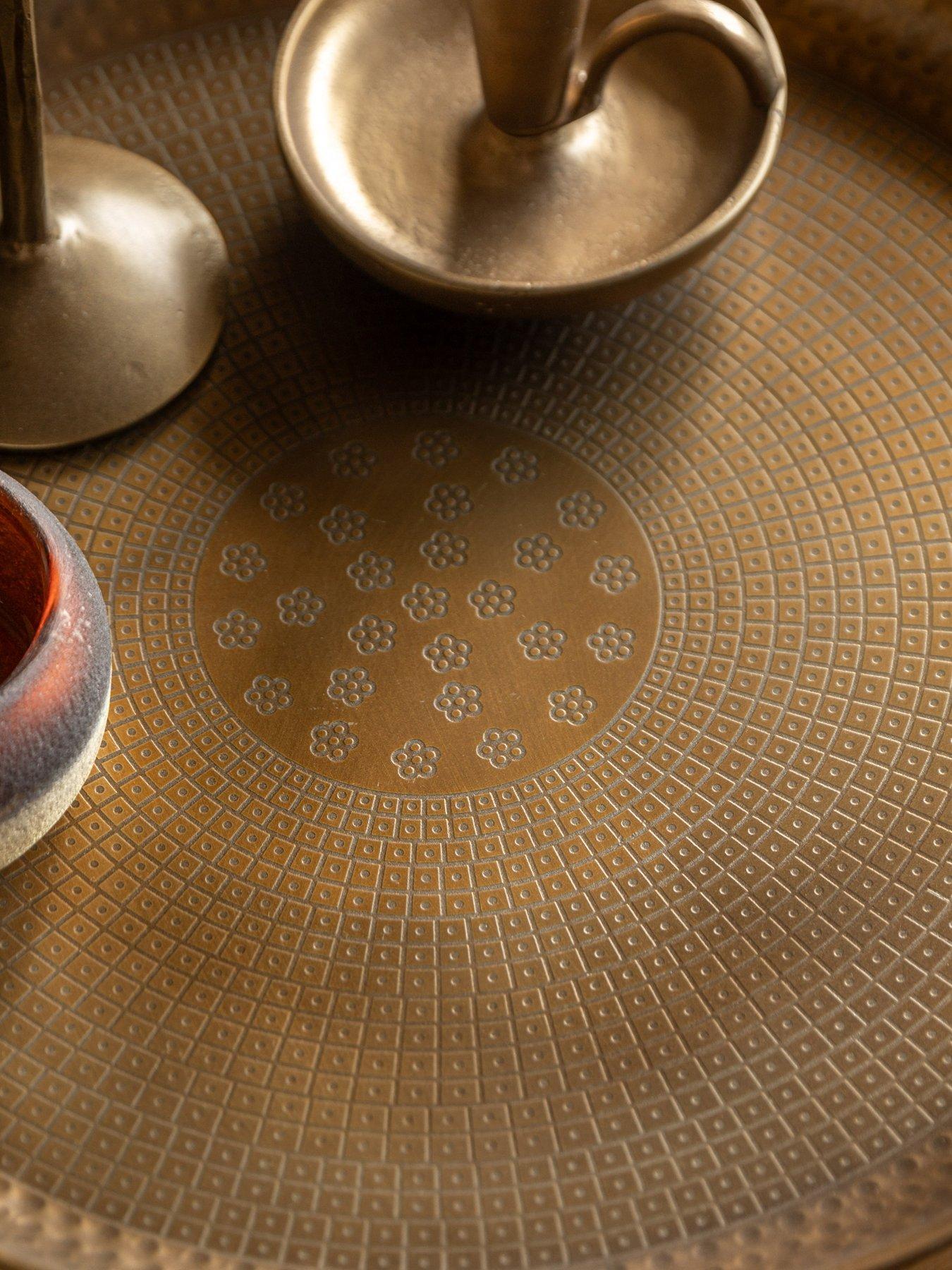 Image 3 of 8 of Gallery Direct Zikka Metal Tray Gold